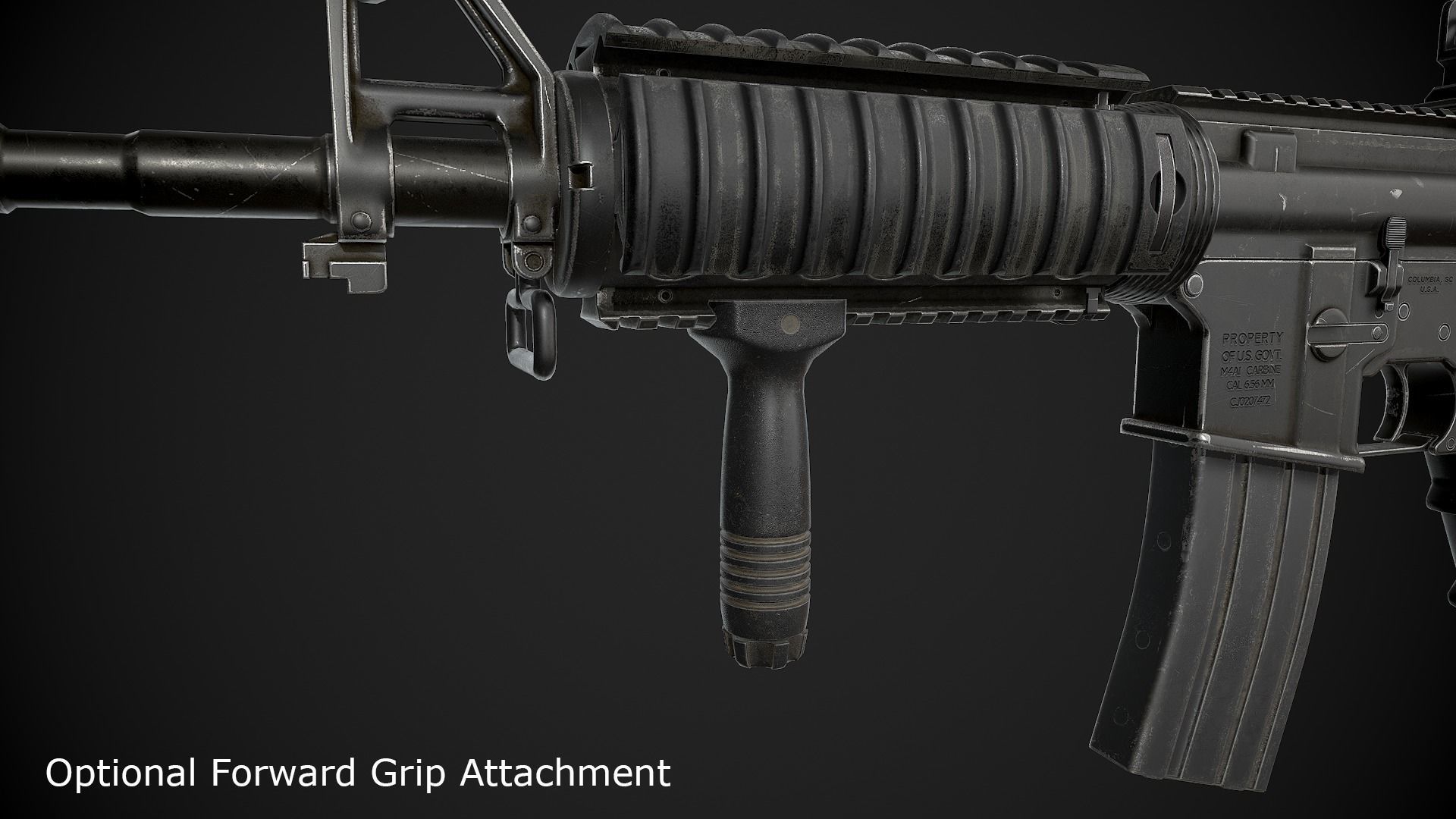 M4 Carbine Low-poly 3D model_26