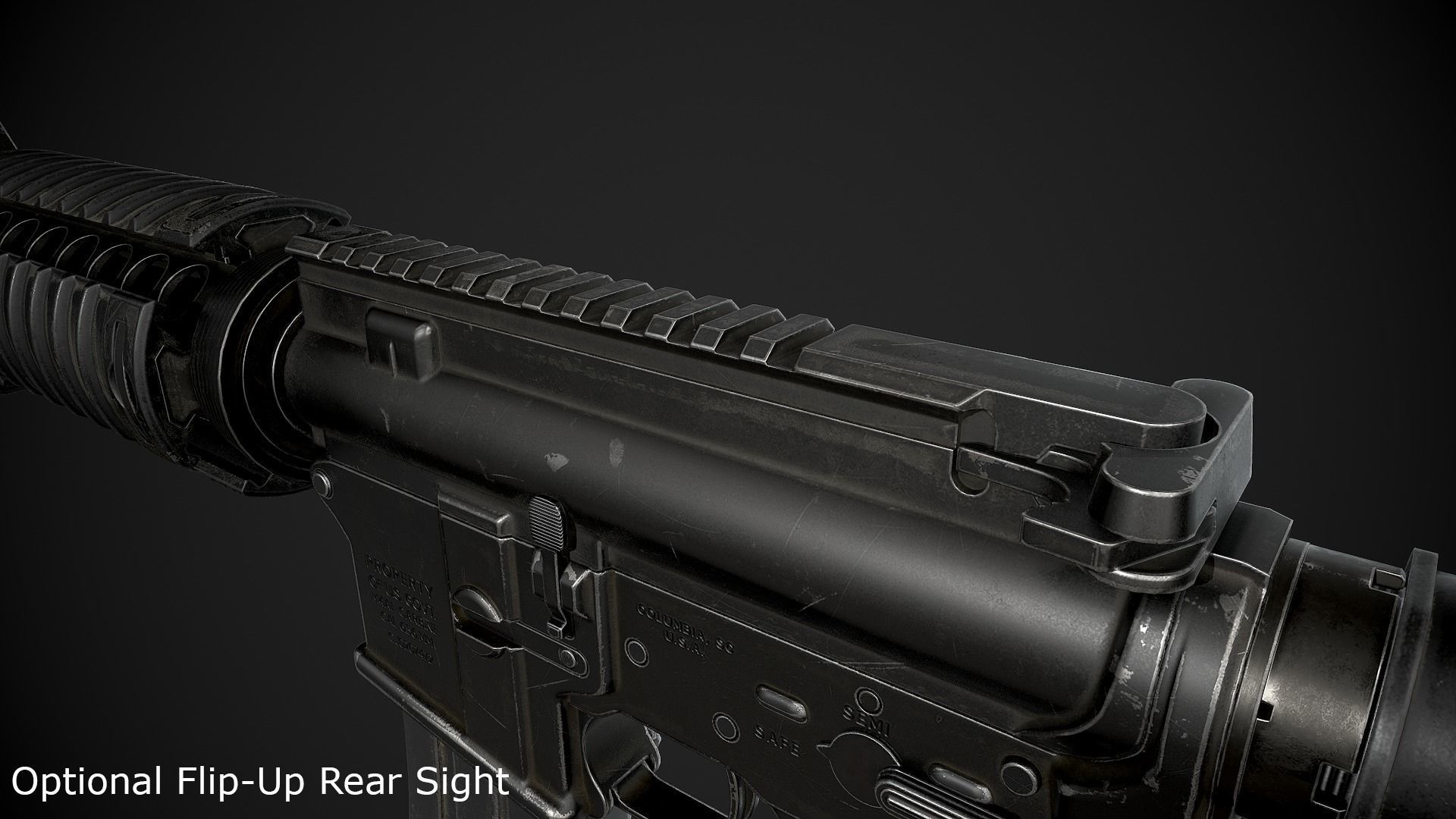 M4 Carbine Low-poly 3D model_20