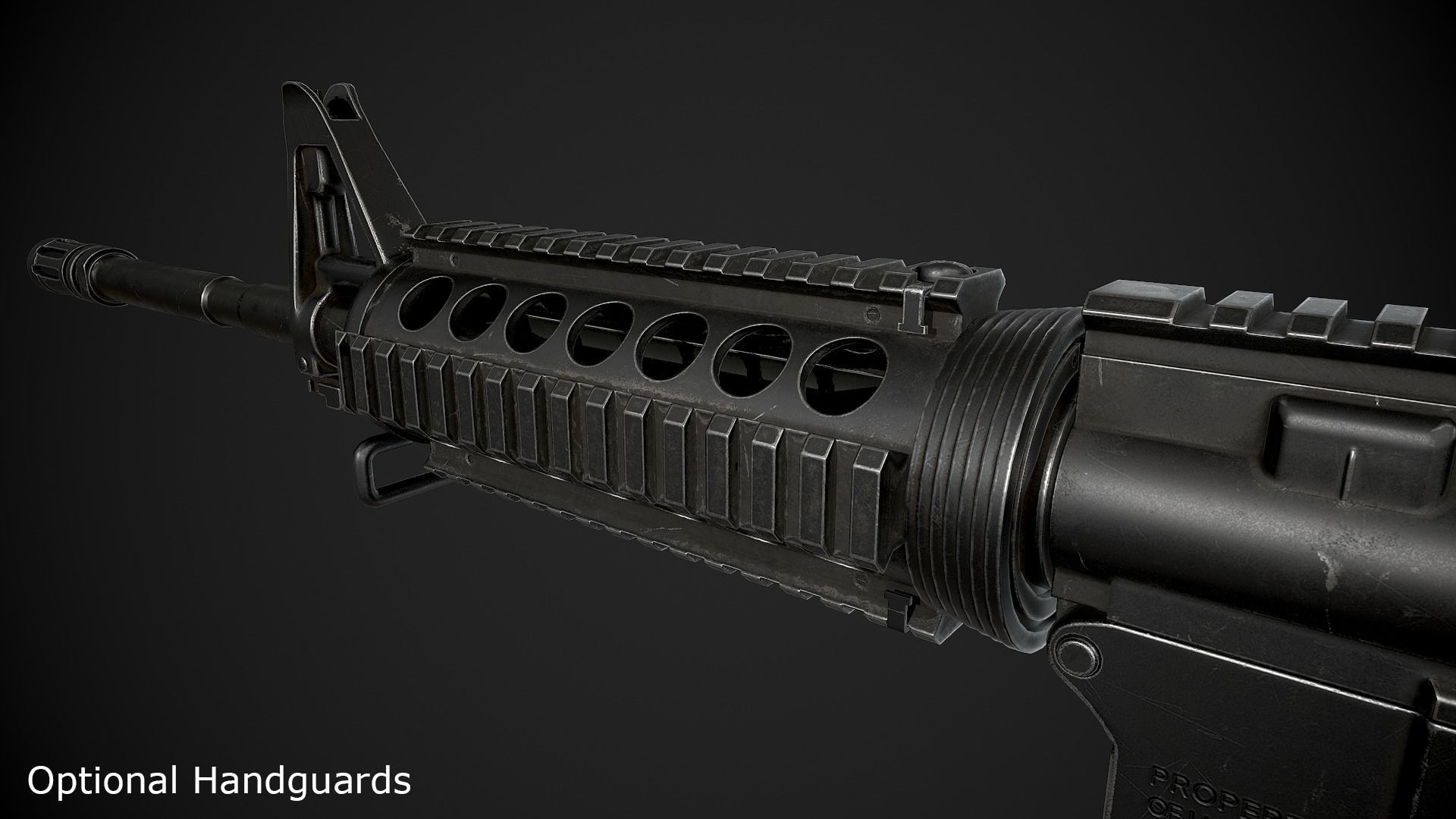 M4 Carbine Low-poly 3D model_16