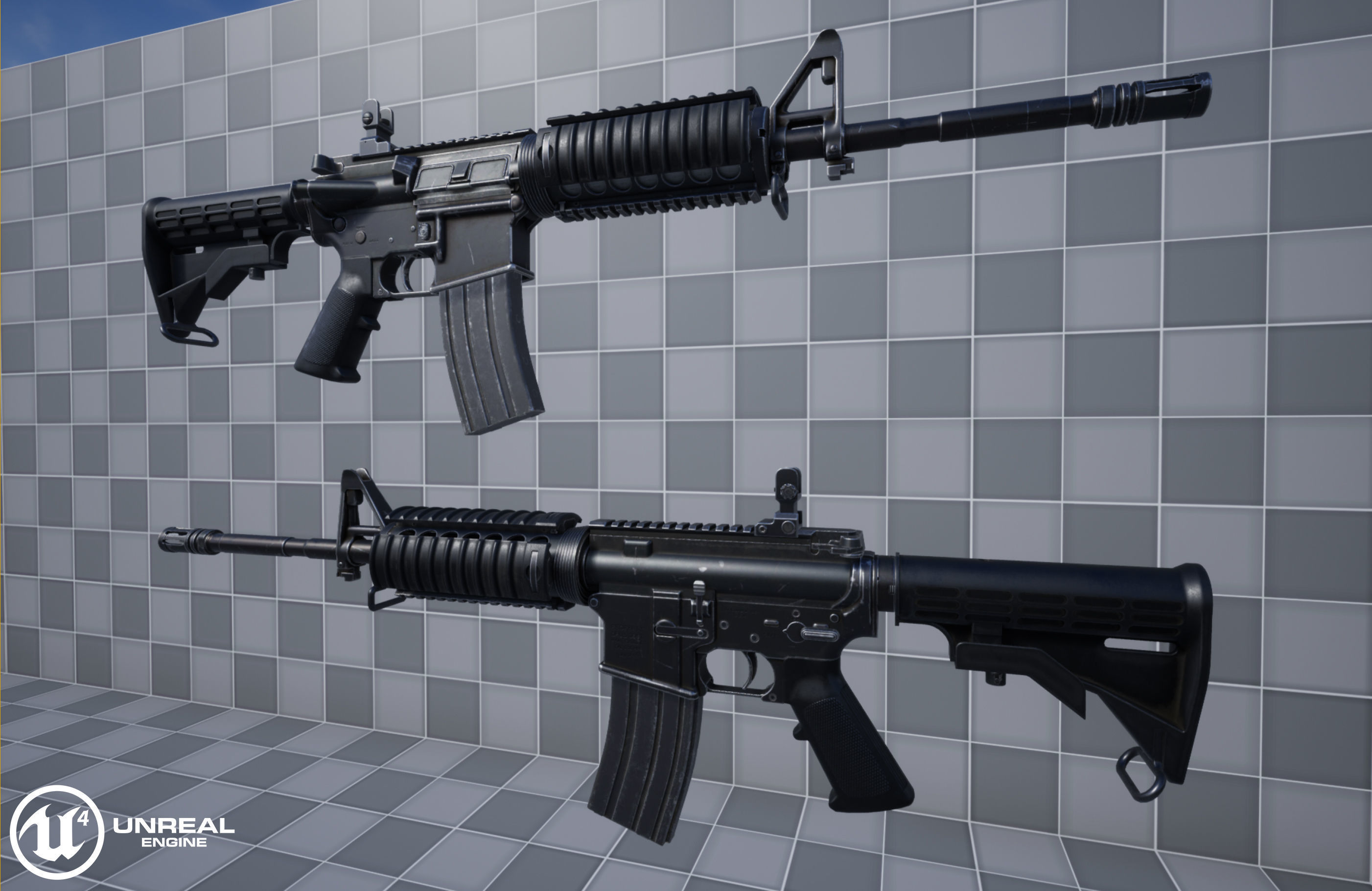 M4 Carbine Low-poly 3D model_37