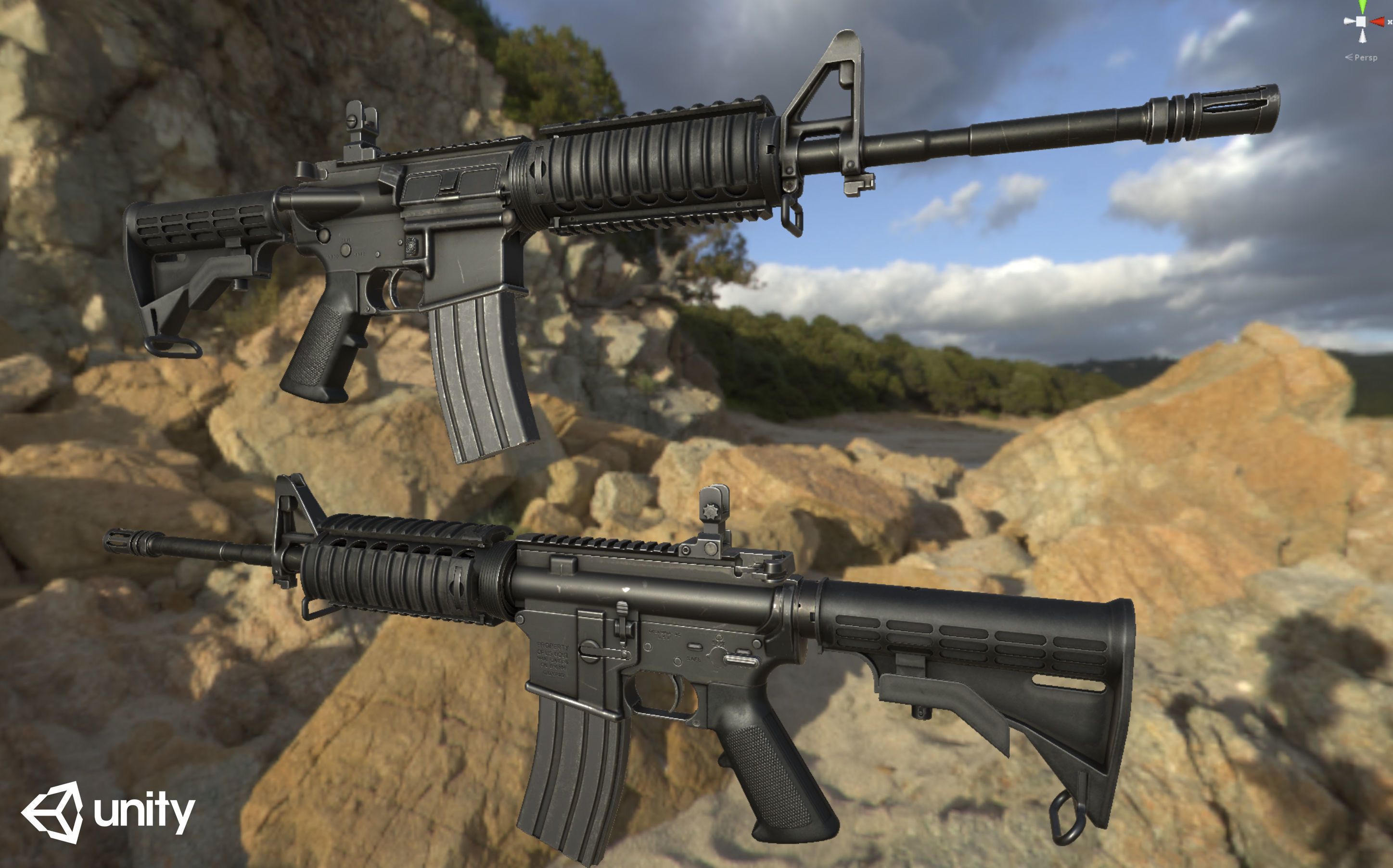 M4 Carbine Low-poly 3D model_36