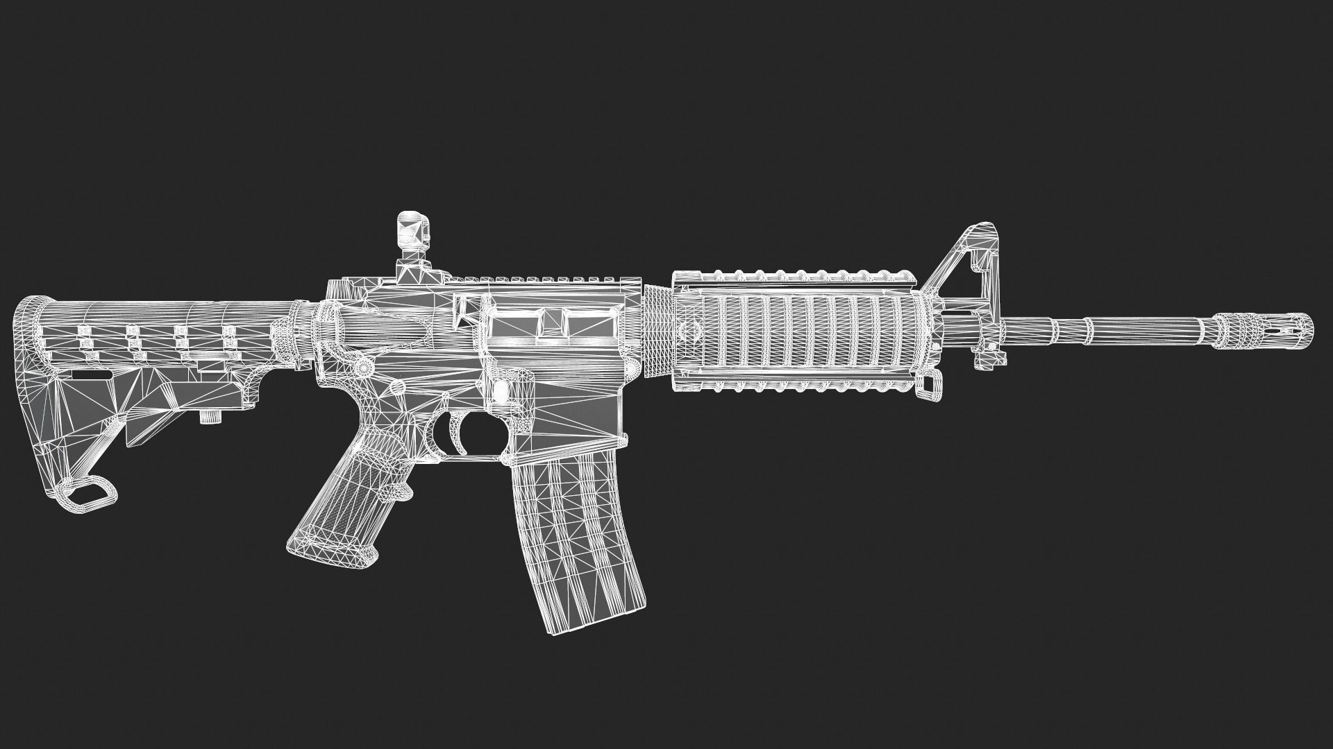 M4 Carbine Low-poly 3D model_30