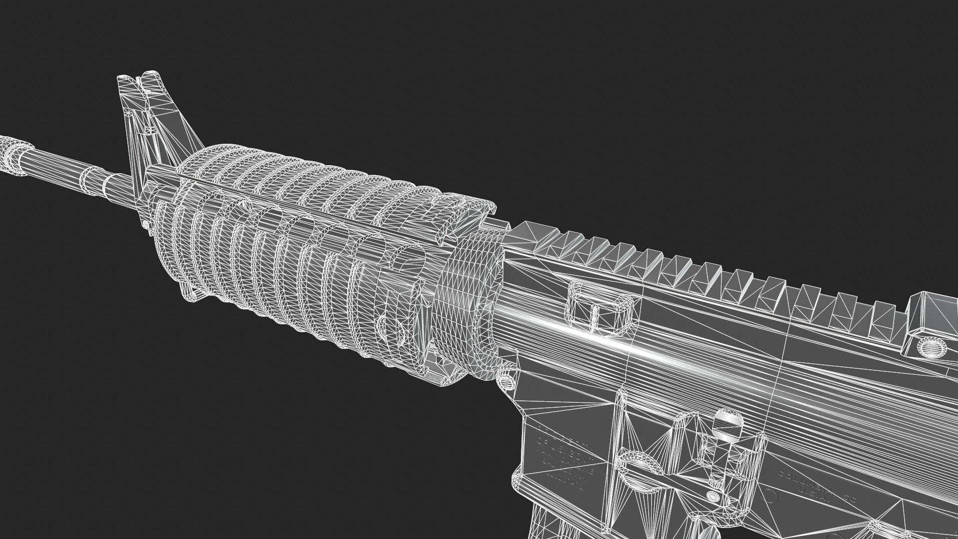M4 Carbine Low-poly 3D model_31