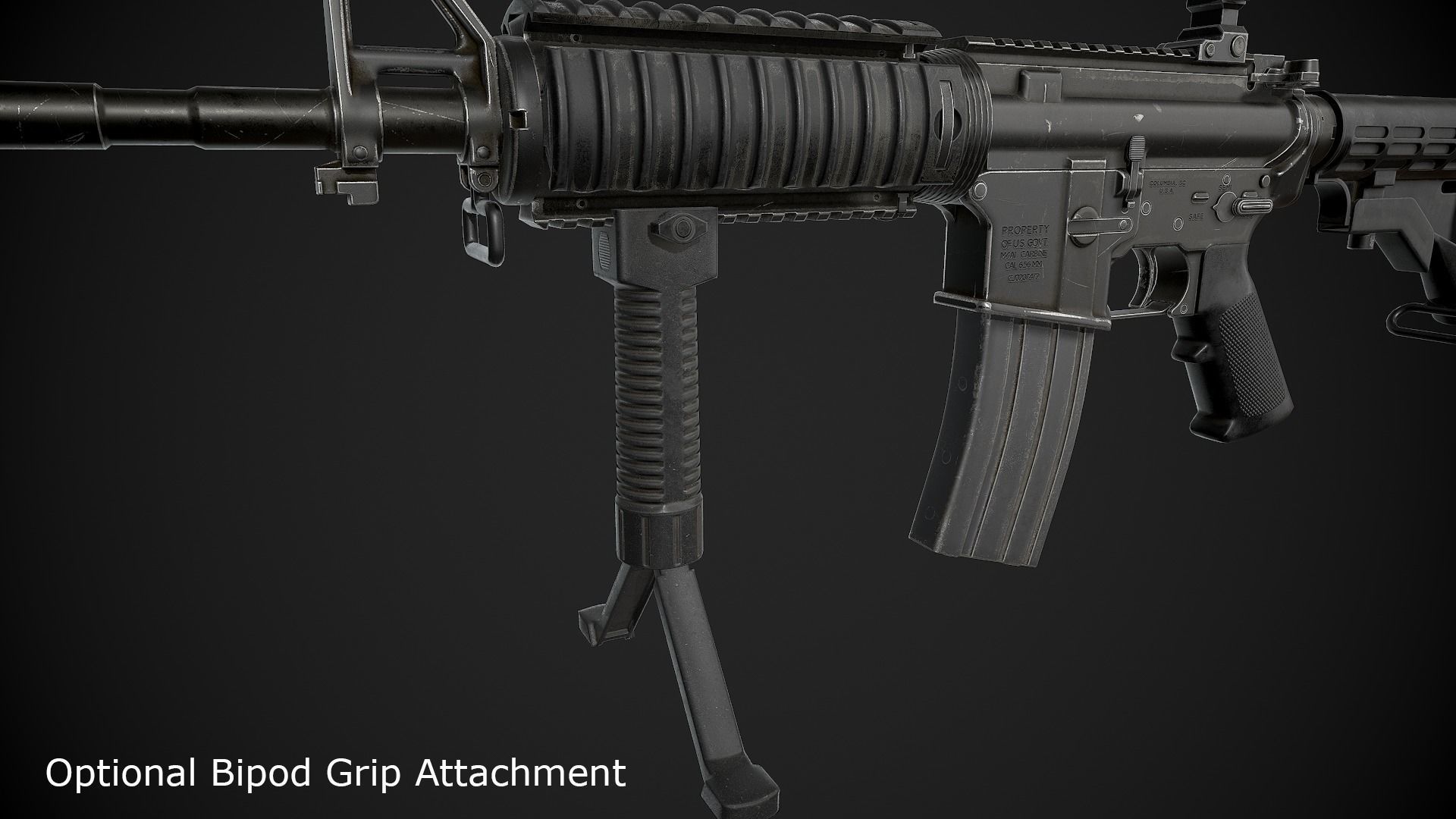 M4 Carbine Low-poly 3D model_27