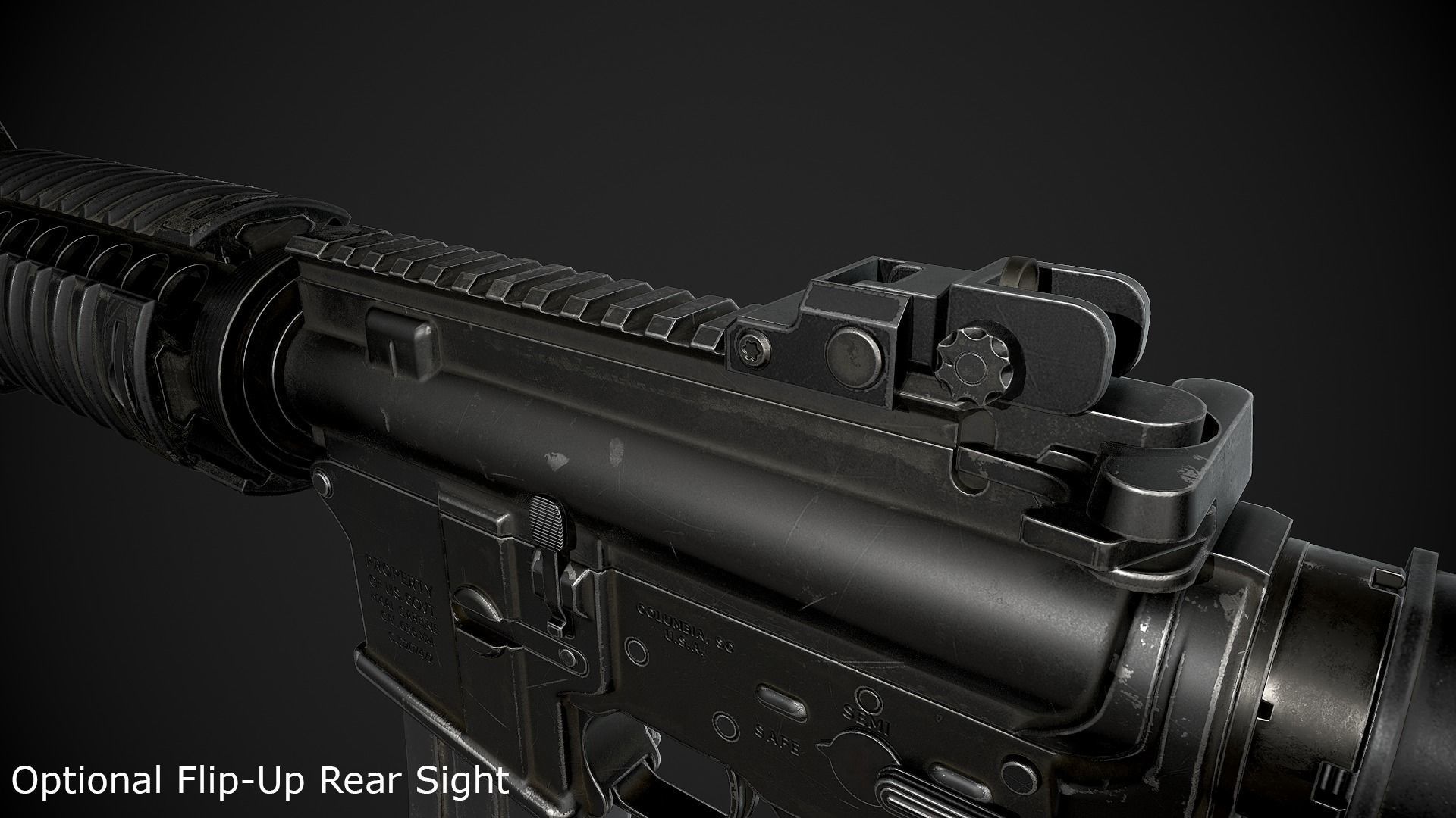 M4 Carbine Low-poly 3D model_19