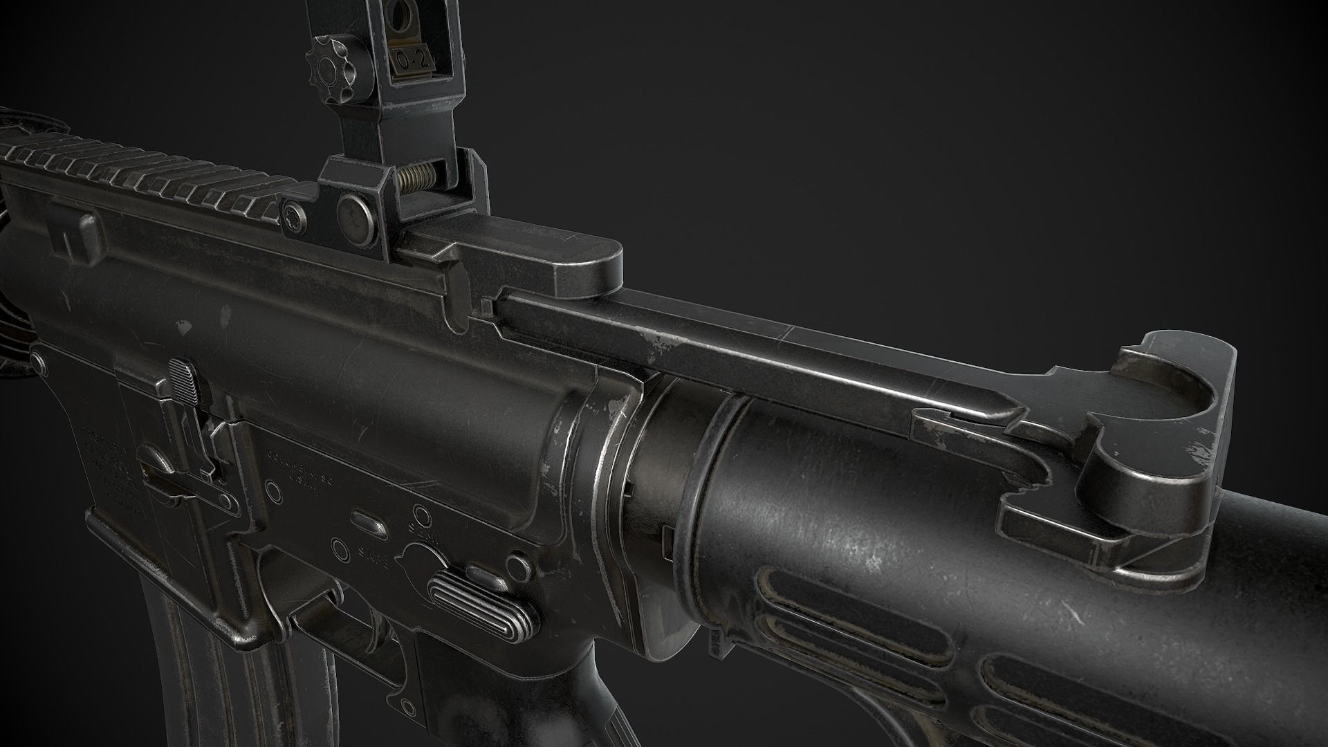 M4 Carbine Low-poly 3D model_23