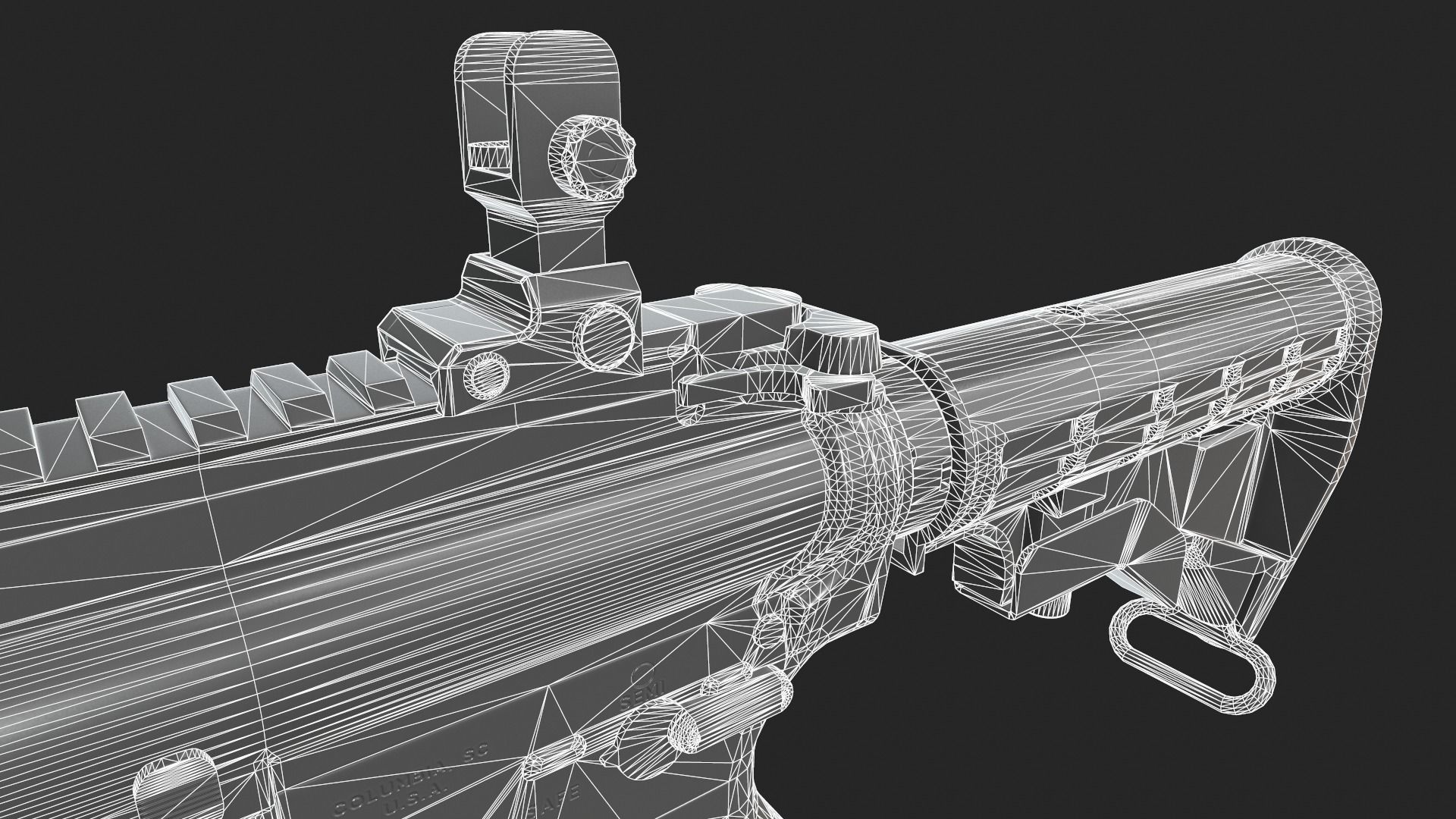 M4 Carbine Low-poly 3D model_34