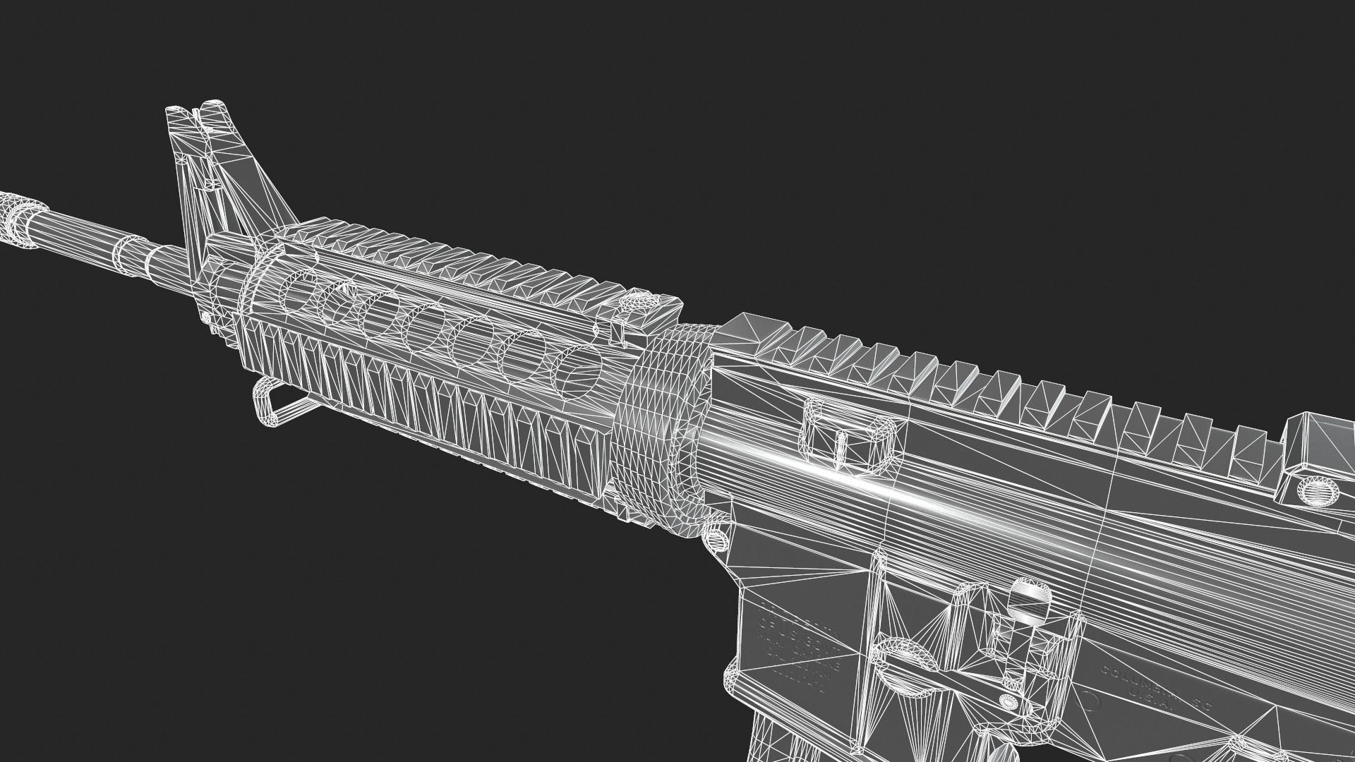 M4 Carbine Low-poly 3D model_32