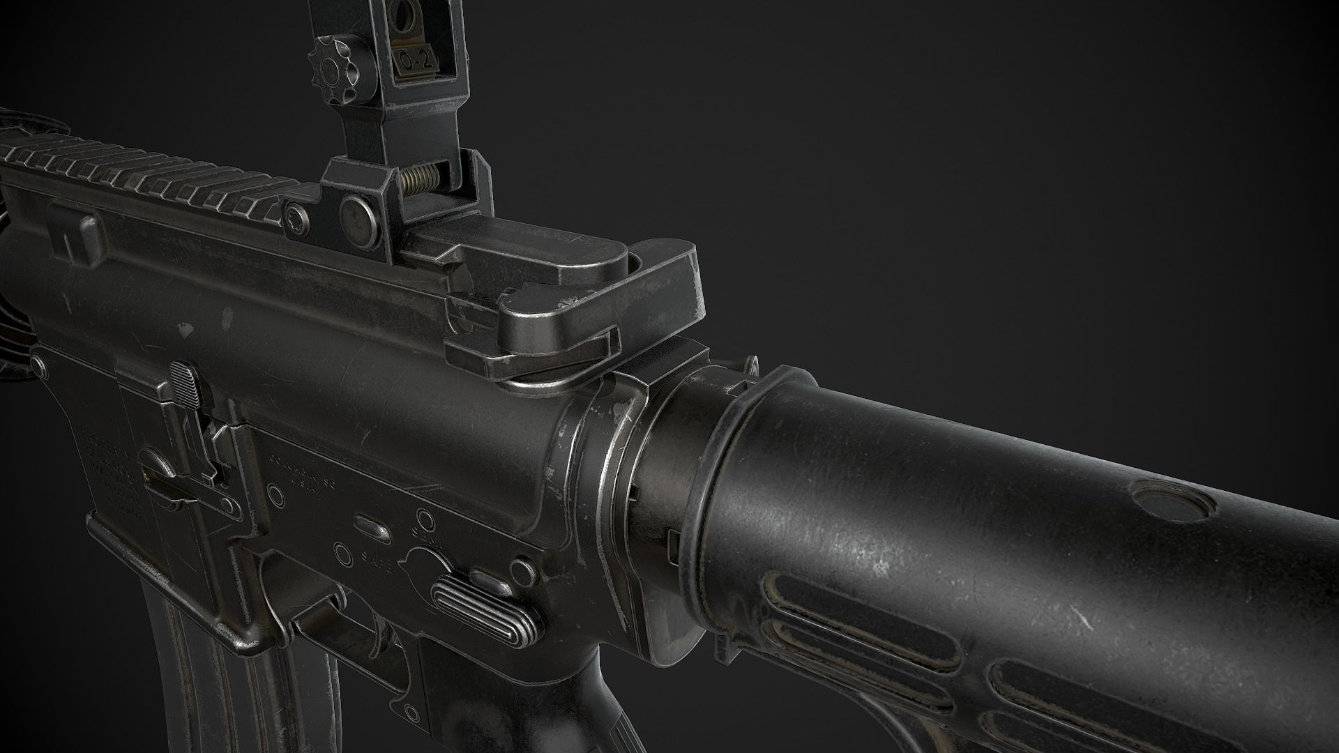 M4 Carbine Low-poly 3D model_22