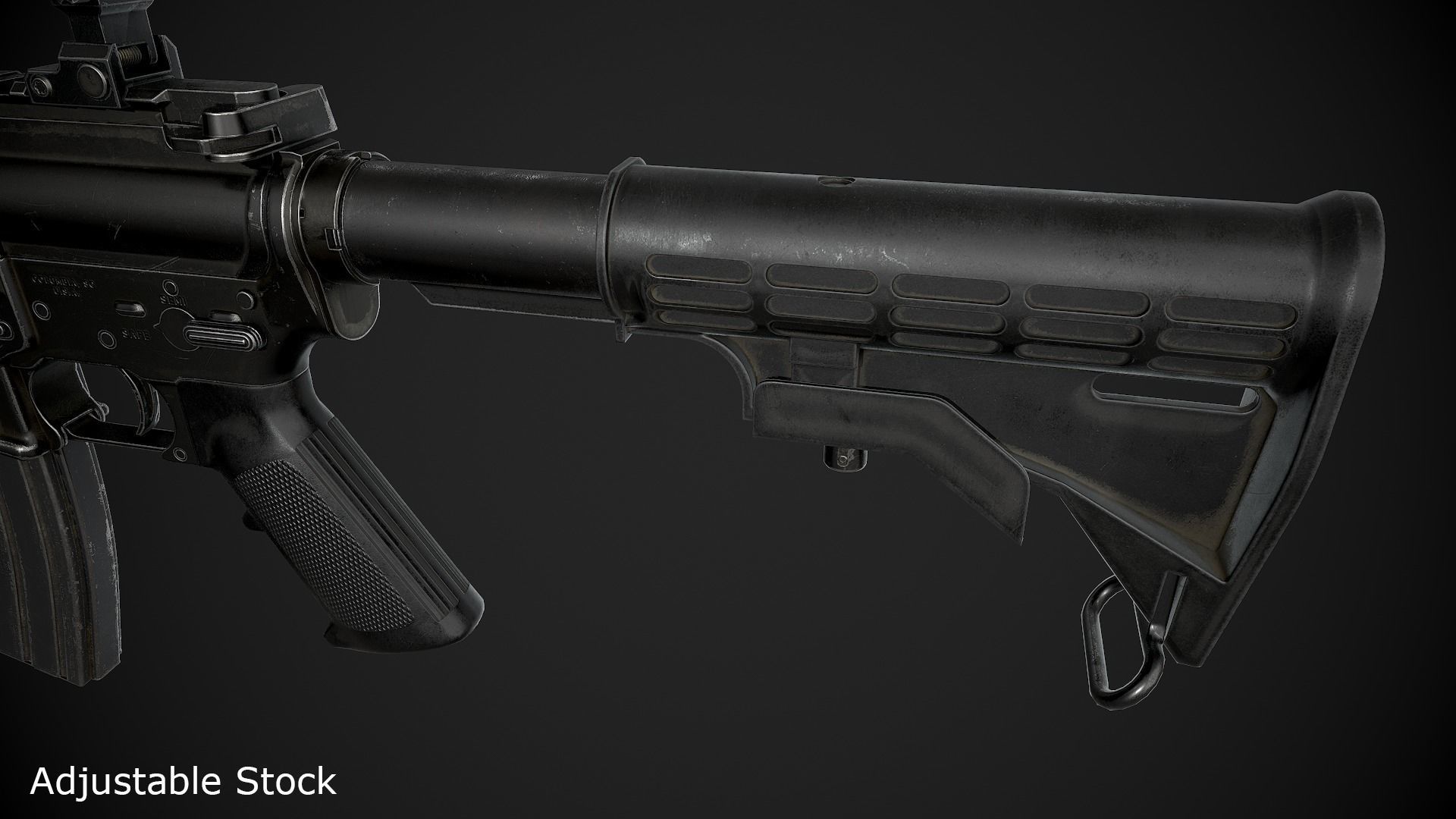 M4 Carbine Low-poly 3D model_11
