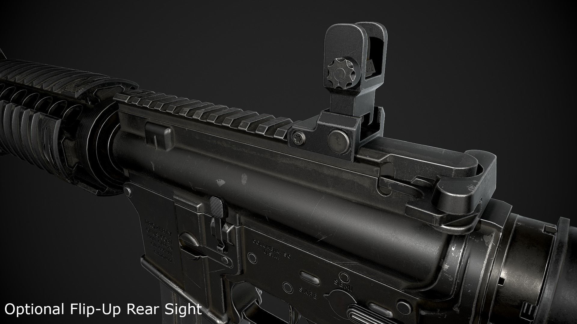 M4 Carbine Low-poly 3D model_18