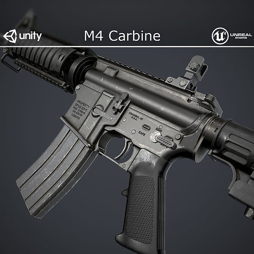 M4 Carbine Low-poly 3D model
