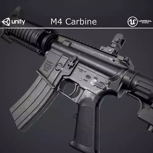 M4 Carbine Low-poly 3D model