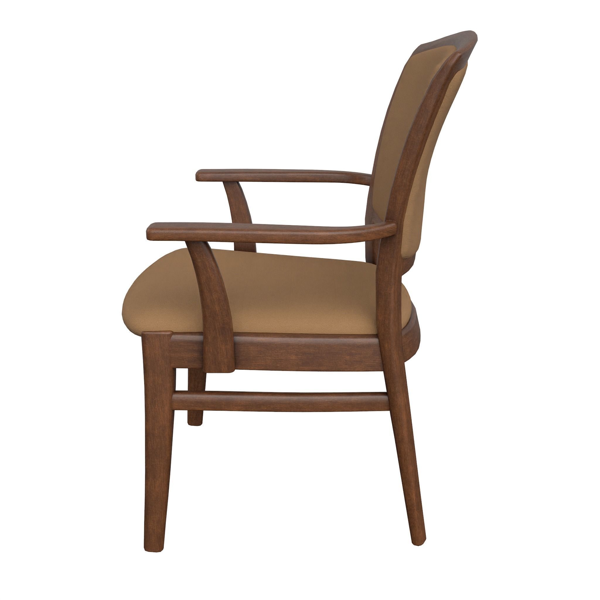 Chair-21 arm chair with tan upholstery Low-poly 3D model_8