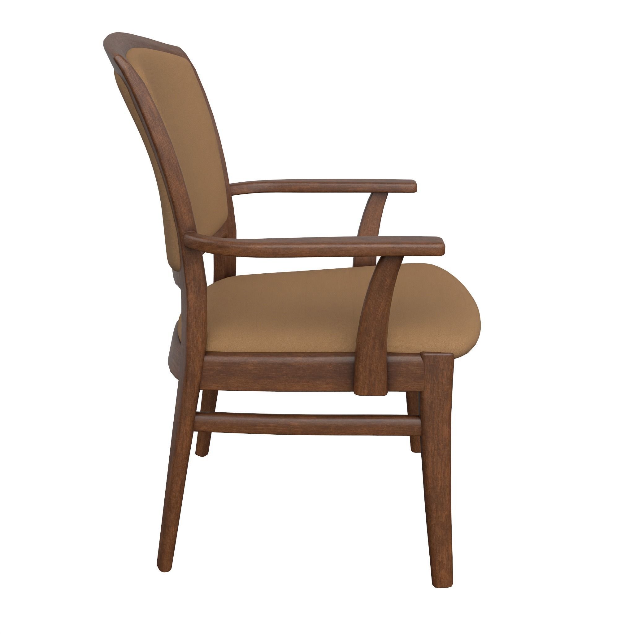 Chair-21 arm chair with tan upholstery Low-poly 3D model_3