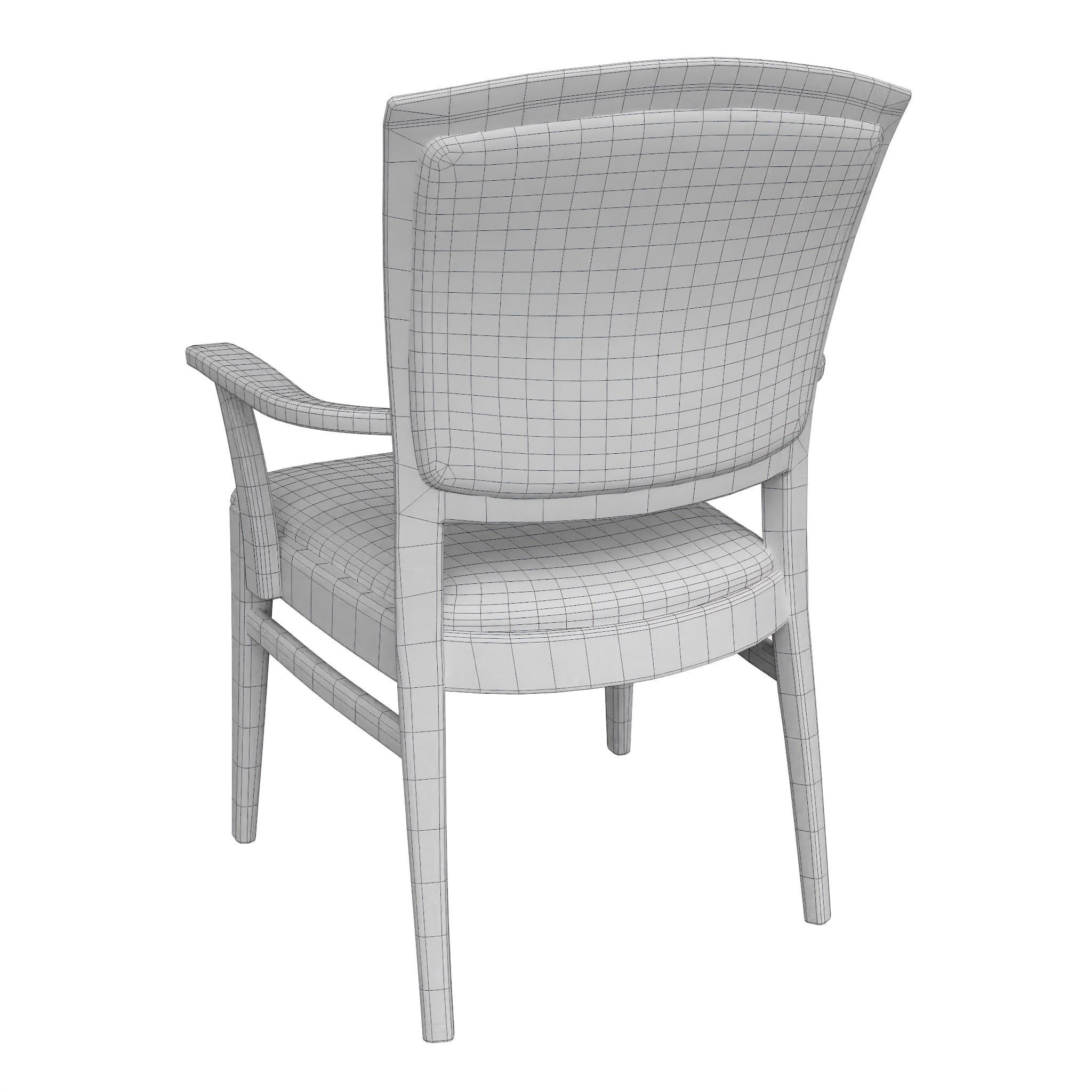 Chair-21 arm chair with tan upholstery Low-poly 3D model_7