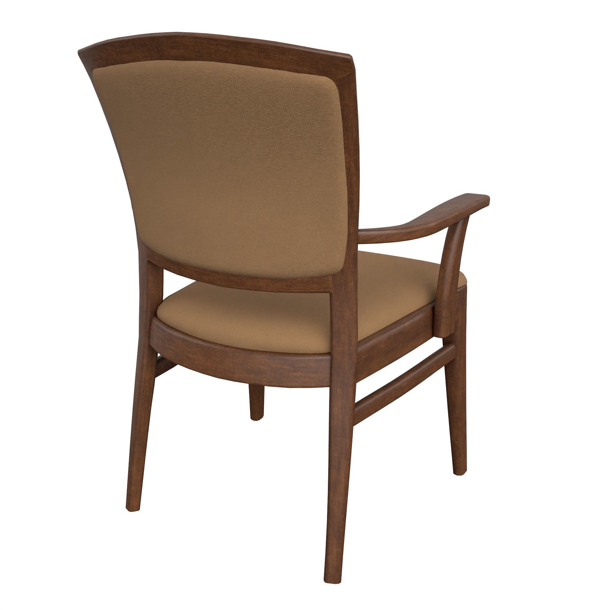 Chair-21 arm chair with tan upholstery Low-poly 3D model_5