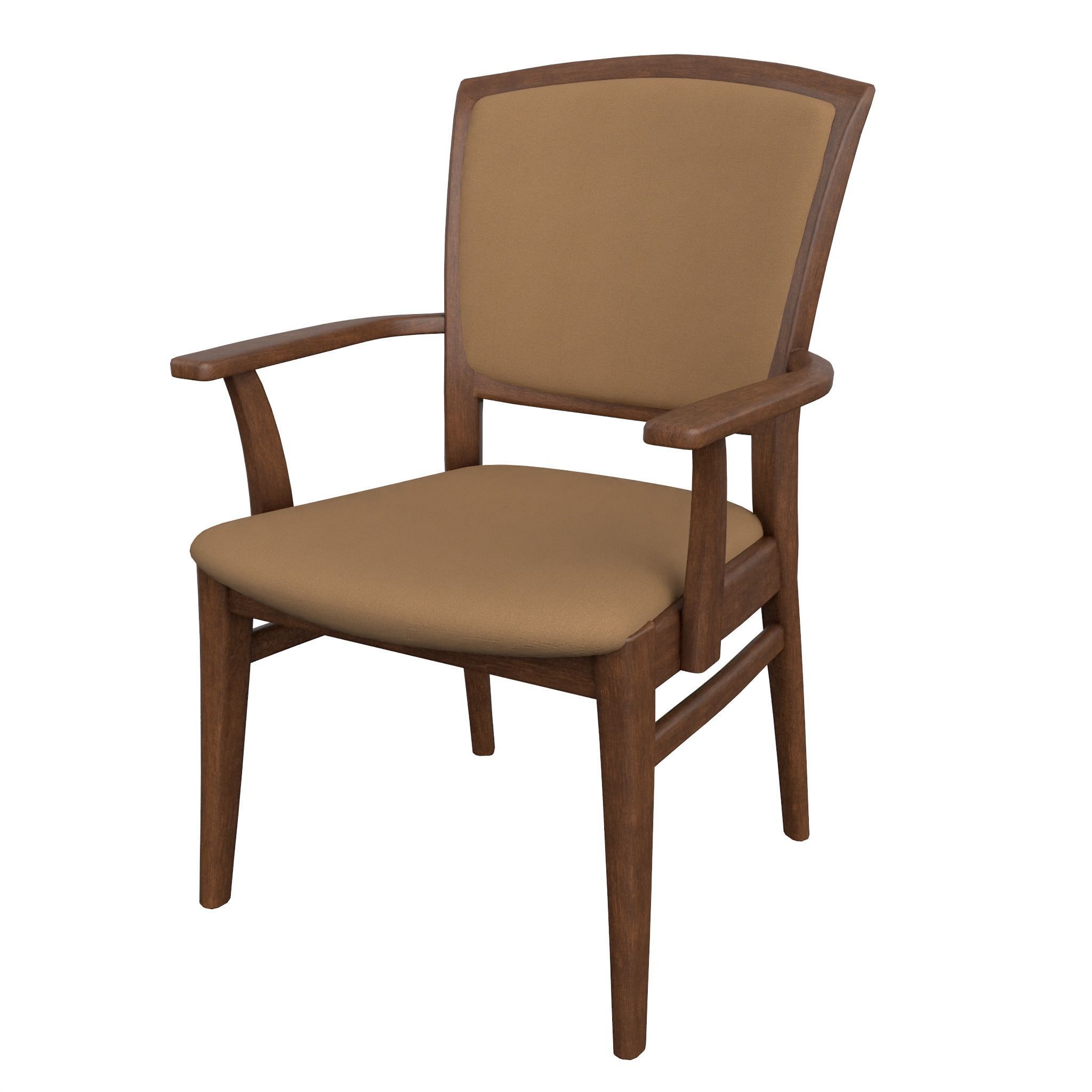 Chair-21 arm chair with tan upholstery Low-poly 3D model_9
