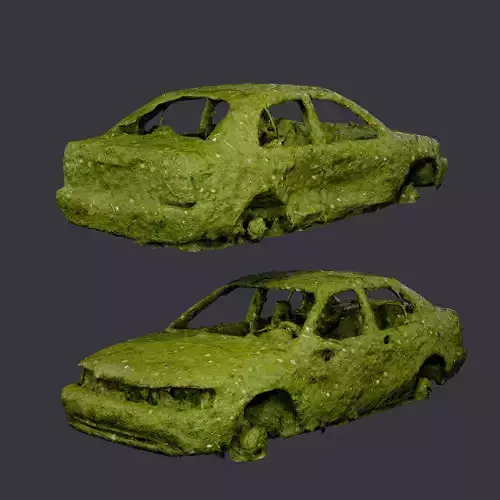 Apocalyptic Damaged Destroyed Vehicle Car Game Ready 06 Low-poly 3D model