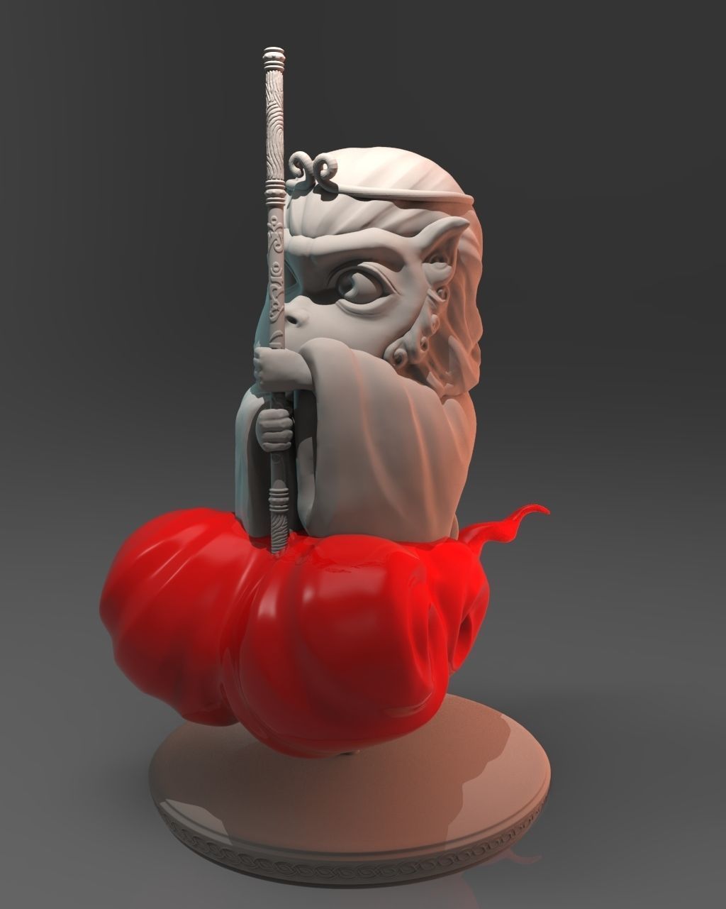 Chinese style monkey to 3D print 3D print model 3D print model_3