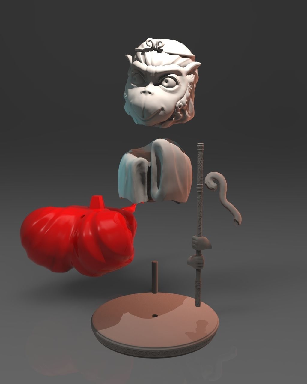 Chinese style monkey to 3D print 3D print model 3D print model_4