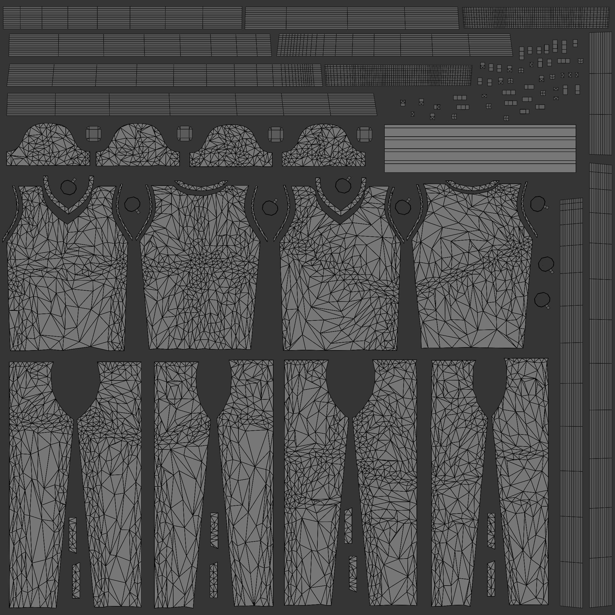 Hanging clothes on a rope Low-poly 3D model_4