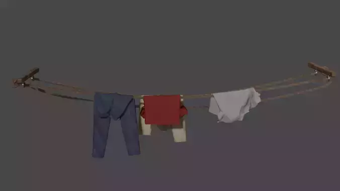Hanging clothes on a rope