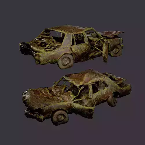 Apocalyptic Damaged Destroyed Vehicle Car Game Ready 12 Low-poly 3D model Apocalyptic Damaged Destroyed Vehicle Car Game Ready 12 Low-poly 3D model