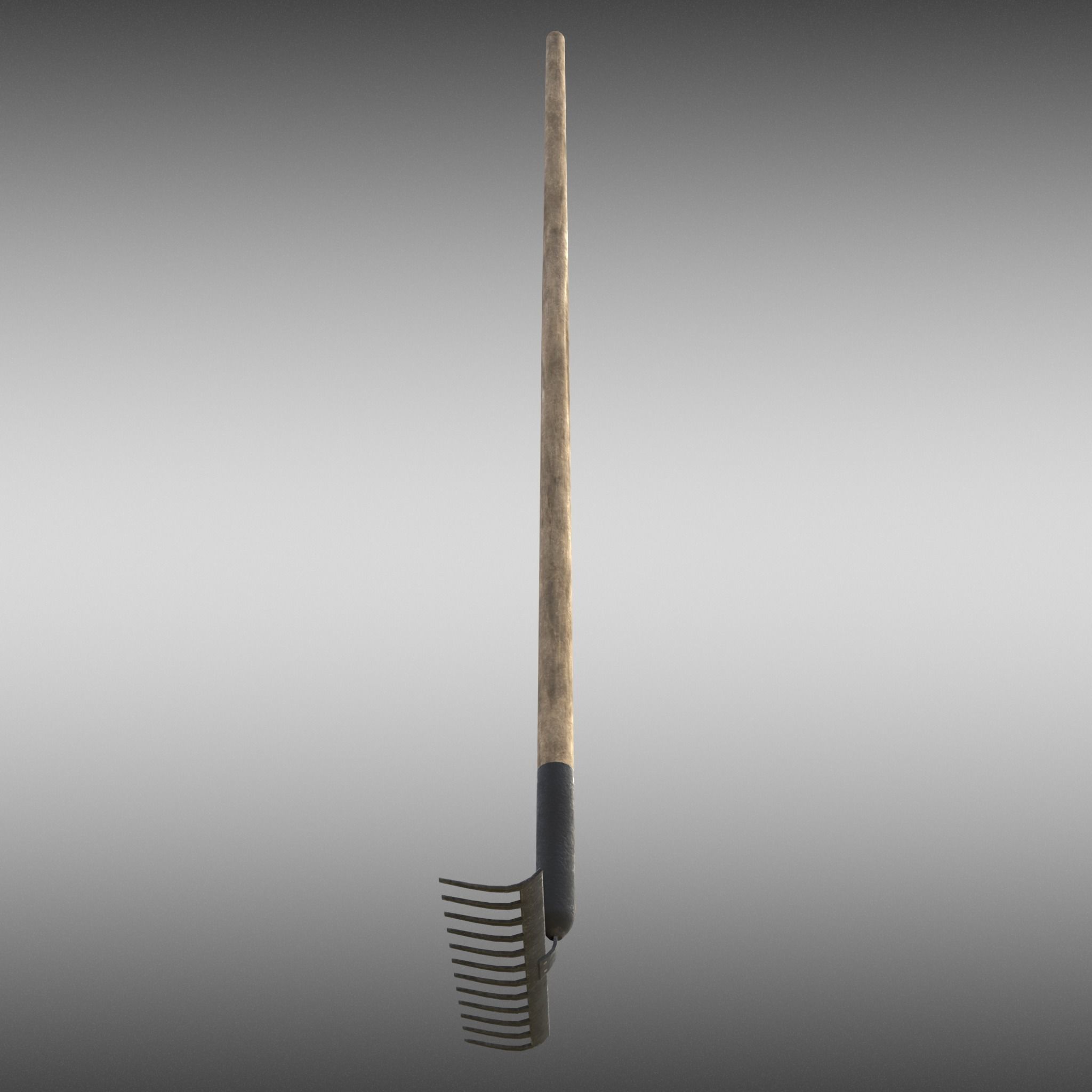 Game-ready Rake Black - Clean and Dirty Low-poly 3D model_10