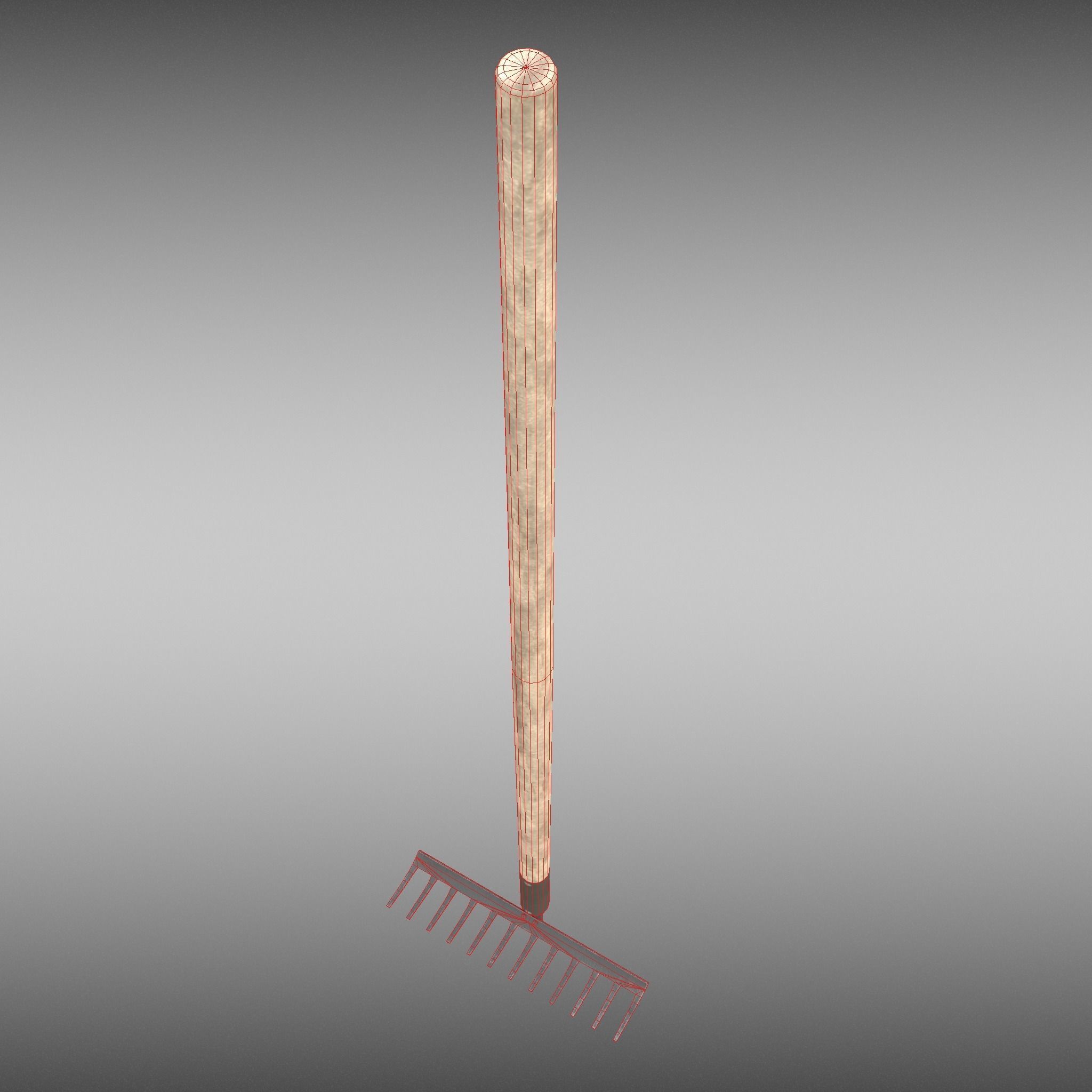 Game-ready Rake Black - Clean and Dirty Low-poly 3D model_16