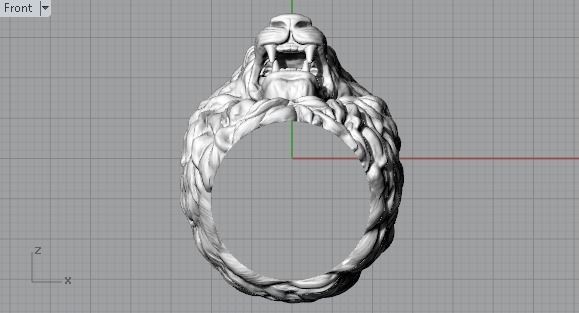 Lion ring 3D print model_3