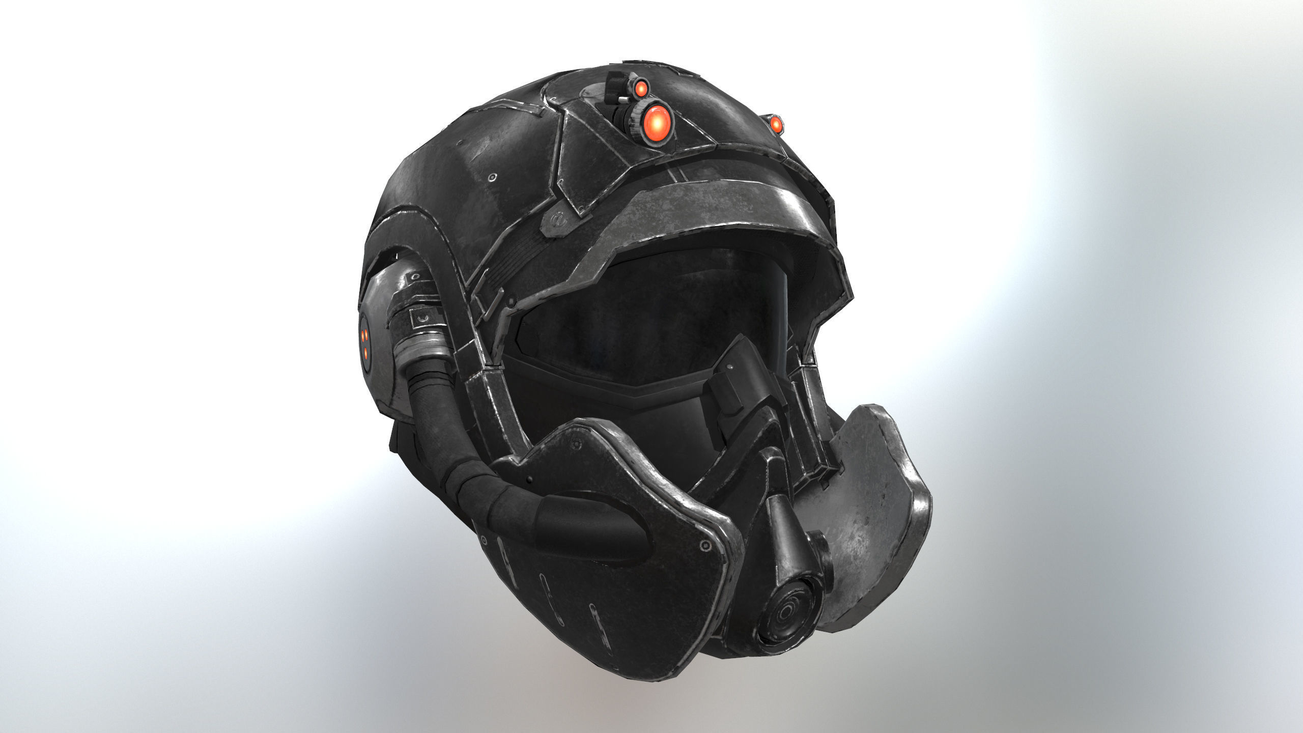 2x  scifi Helmet - low poly Low-poly 3D model_8