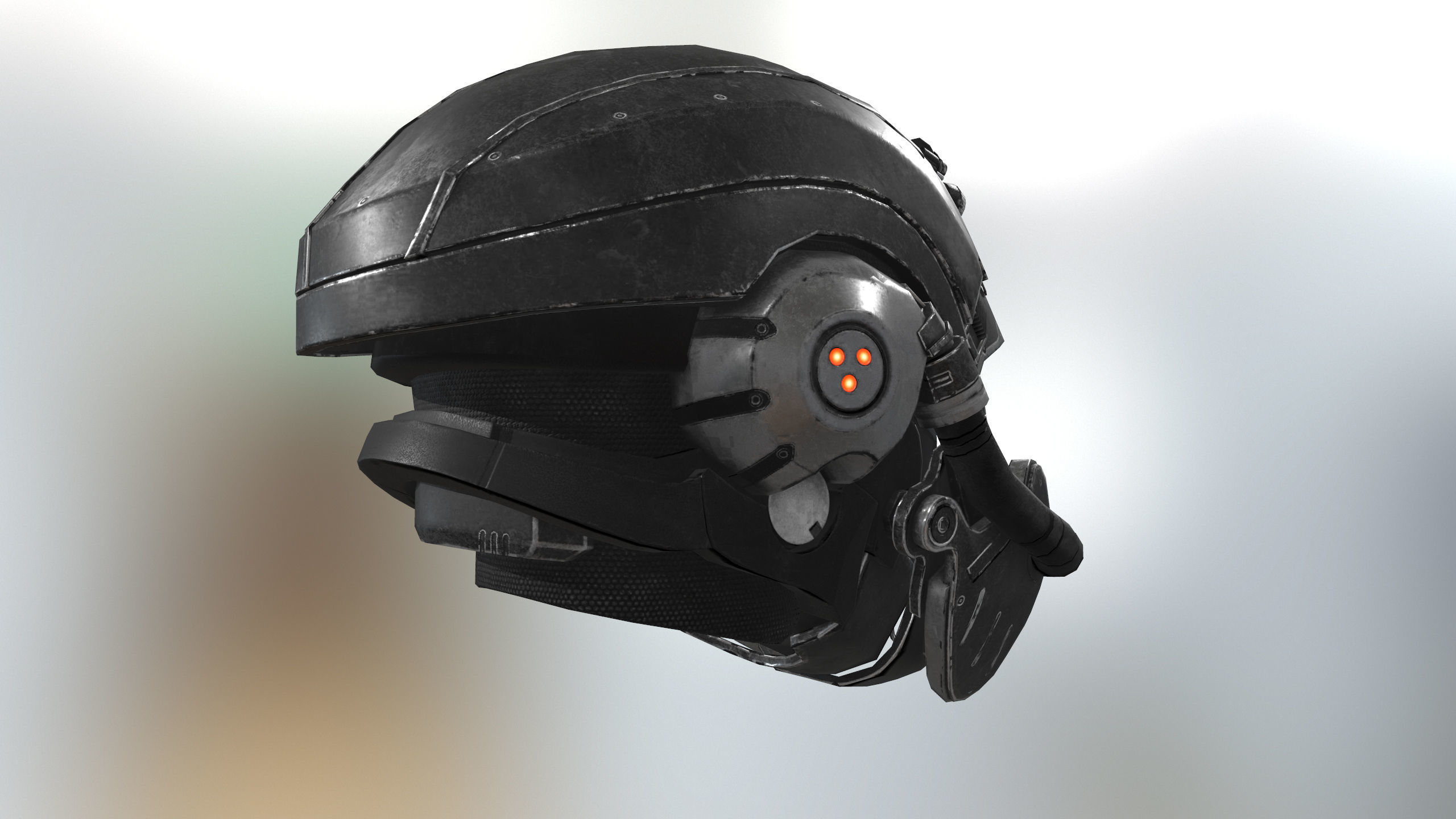 2x  scifi Helmet - low poly Low-poly 3D model_6