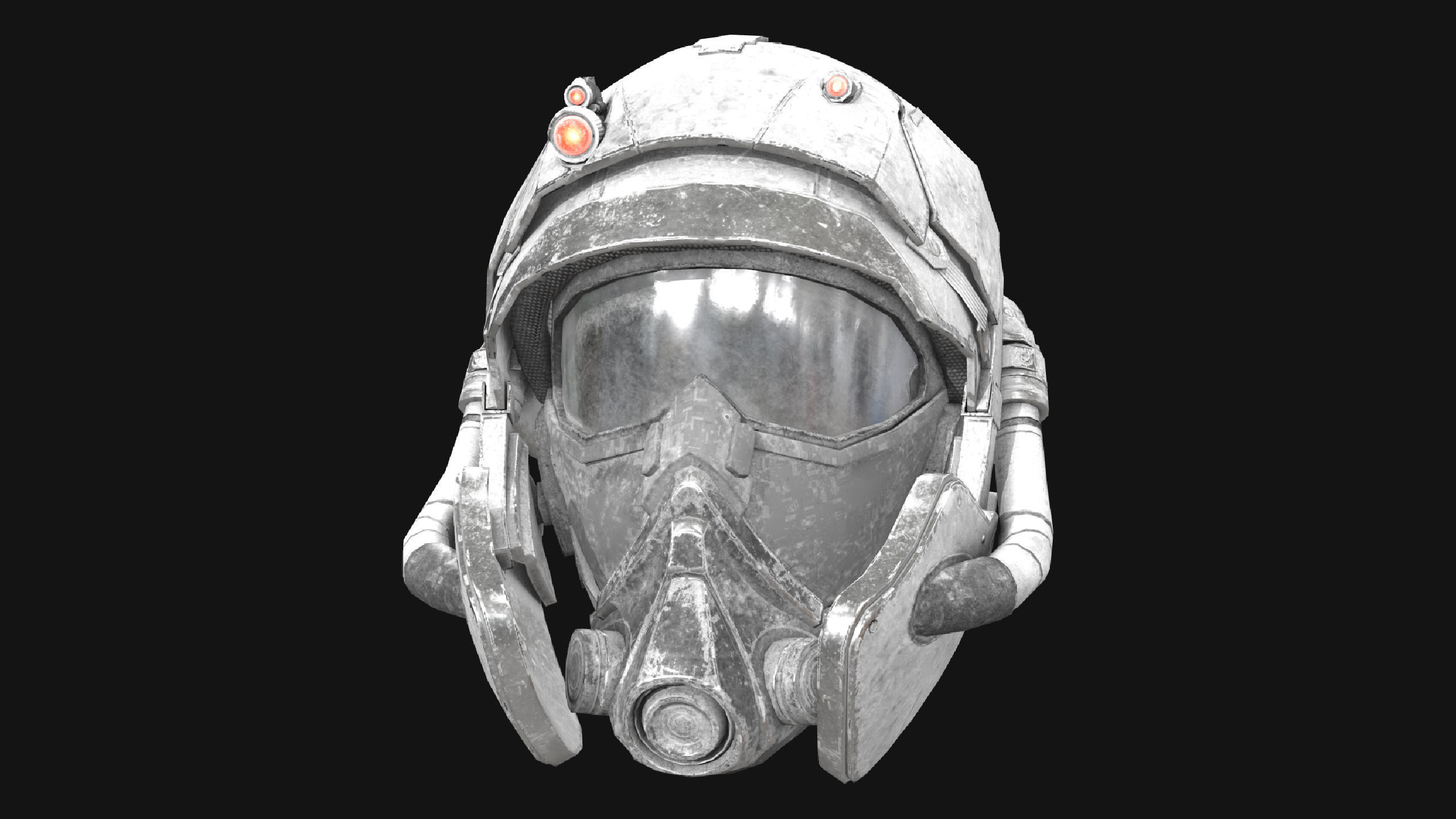 2x  scifi Helmet - low poly Low-poly 3D model_9