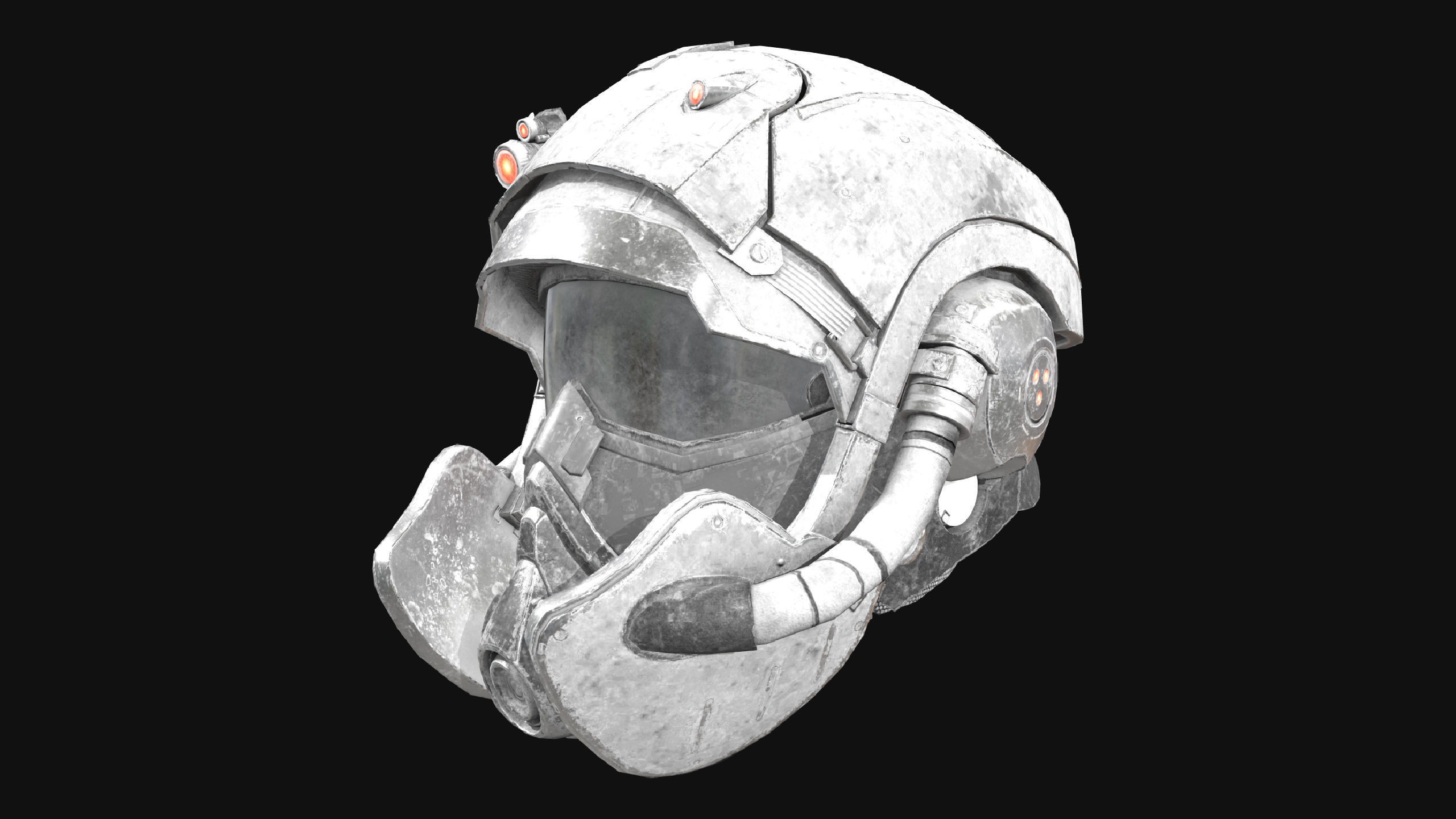 2x  scifi Helmet - low poly Low-poly 3D model_7