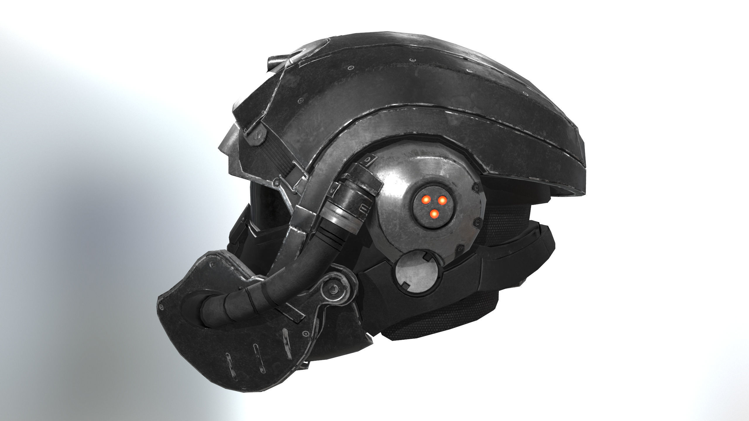 2x  scifi Helmet - low poly Low-poly 3D model_5