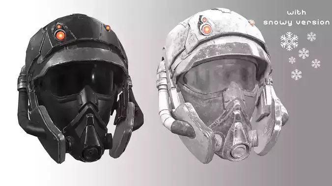 2x  scifi Helmet - low poly Low-poly 3D model