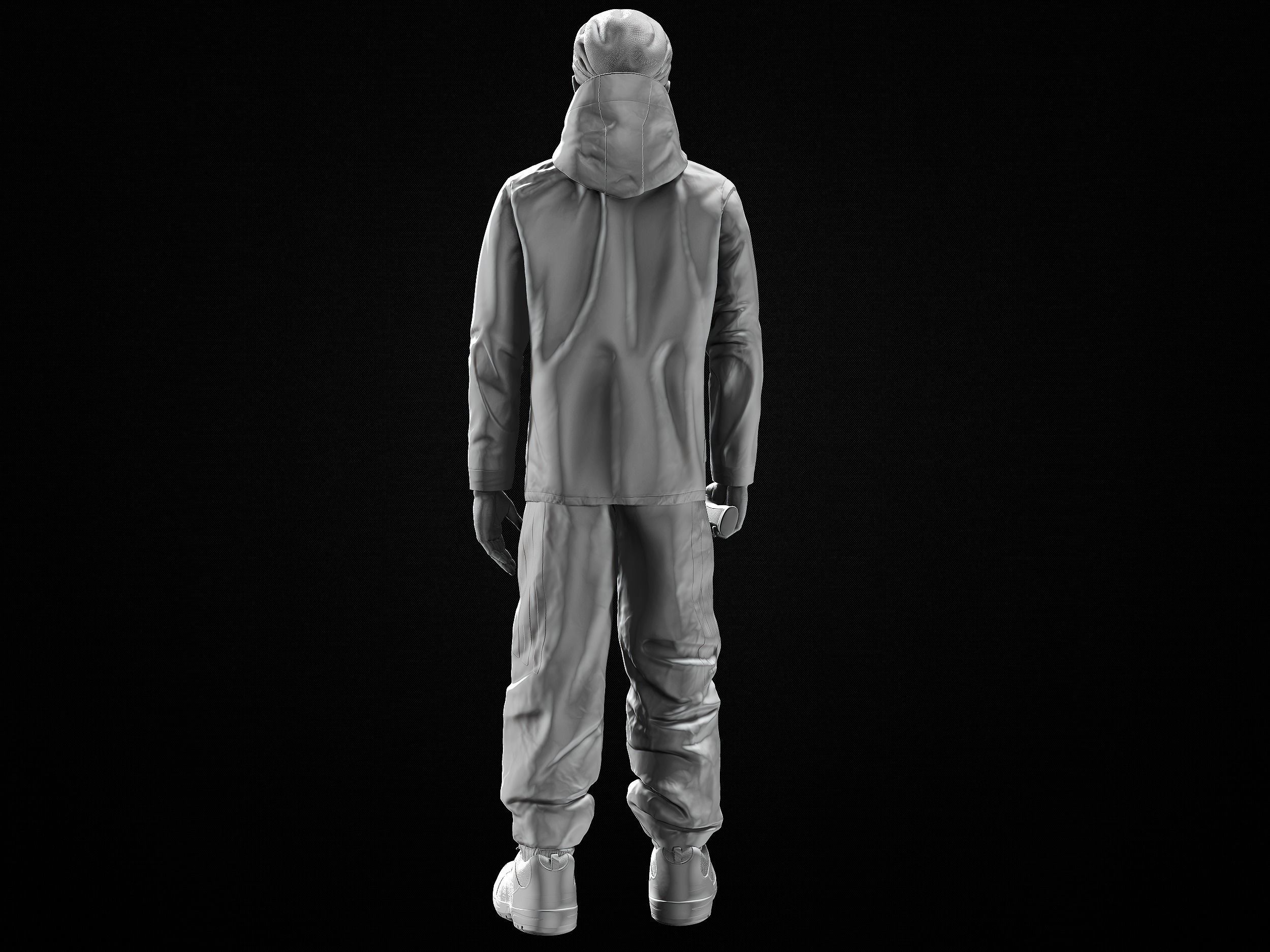 Humanoid man in jacket 3D model_1