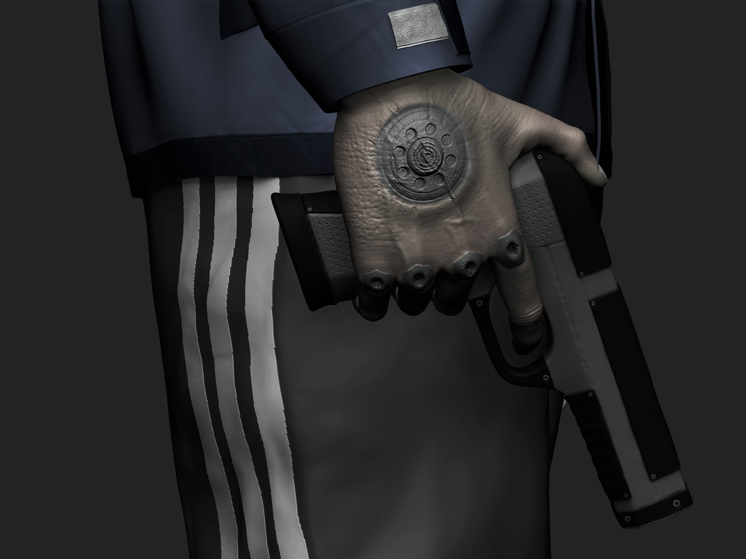 Humanoid man in jacket 3D model_7