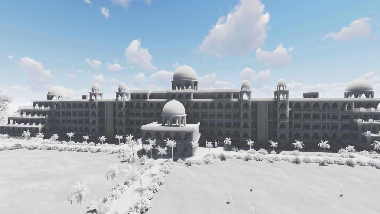 The Sheikh Taimur Academic Block University of Peshawar Low-poly 3D model_9