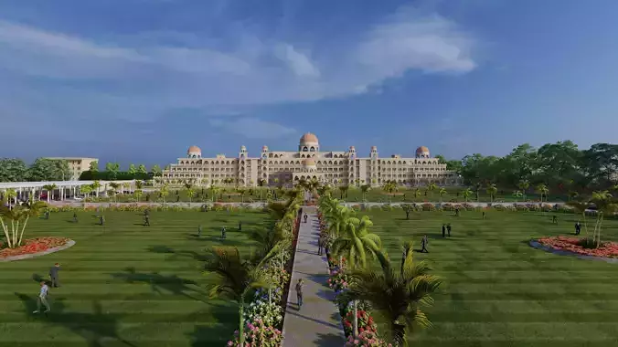The Sheikh Taimur Academic Block University of Peshawar Low-poly 3D model