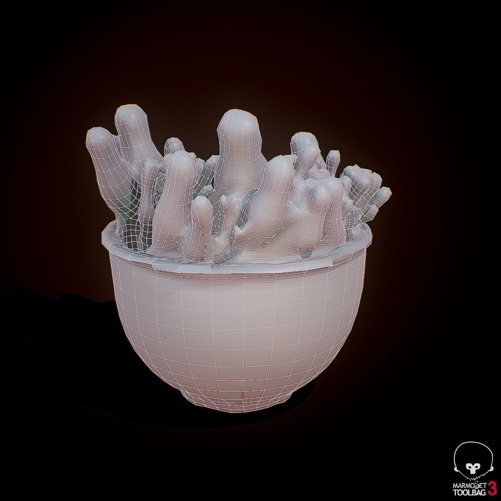 Scanned 3D cactus plant in pot Free 3D model_7