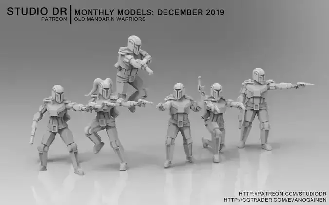 Old Mandarin Warriors 3D print model