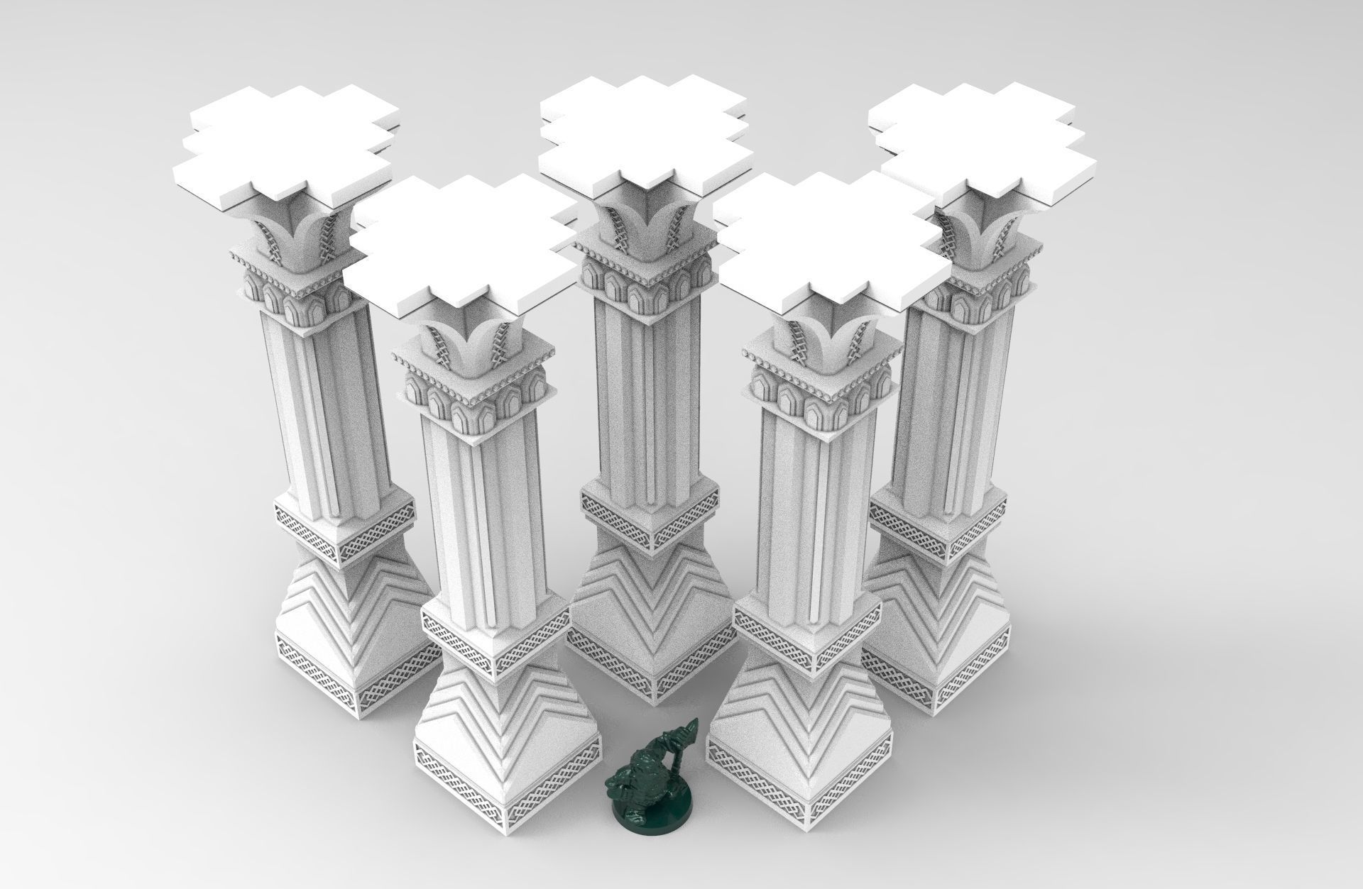 3D printable pillar and assorted bases for dwarf mine 3D model 3D ...