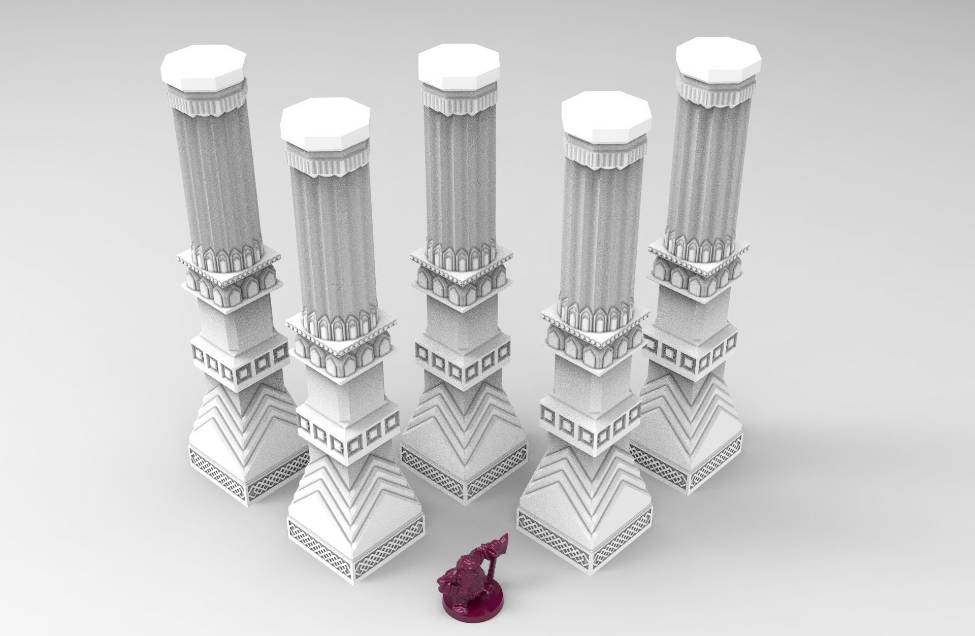 3D printable pillar and assorted bases for dwarf mine 3D model 3D ...