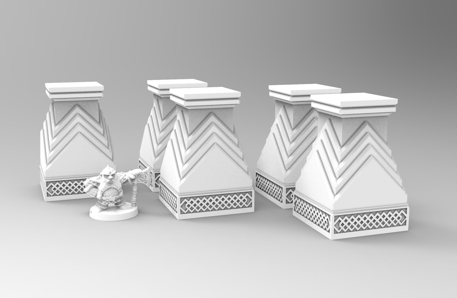 3D printable pillar and assorted bases for dwarf mine 3D model 3D ...