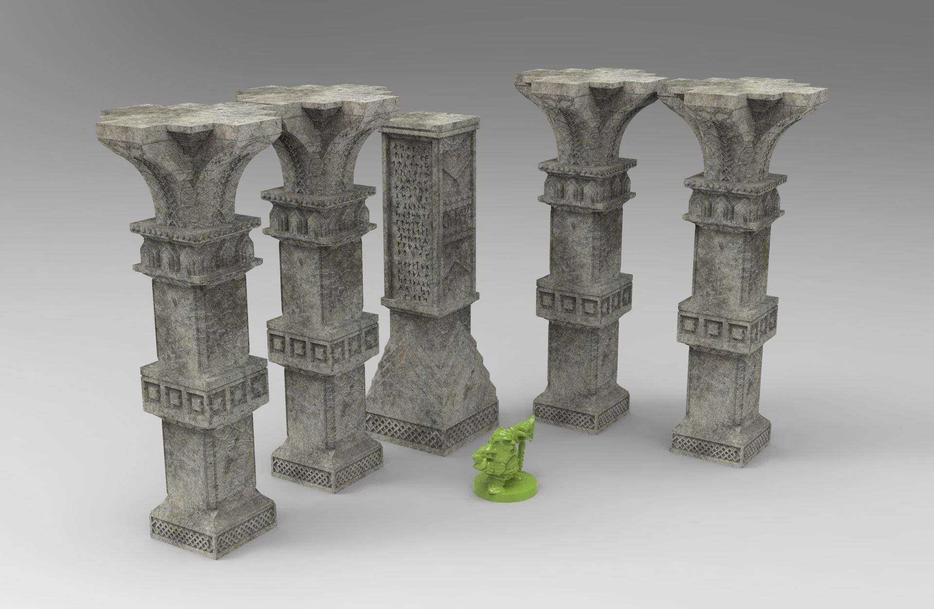 3D printable pillar and assorted bases for dwarf mine 3D model 3D ...