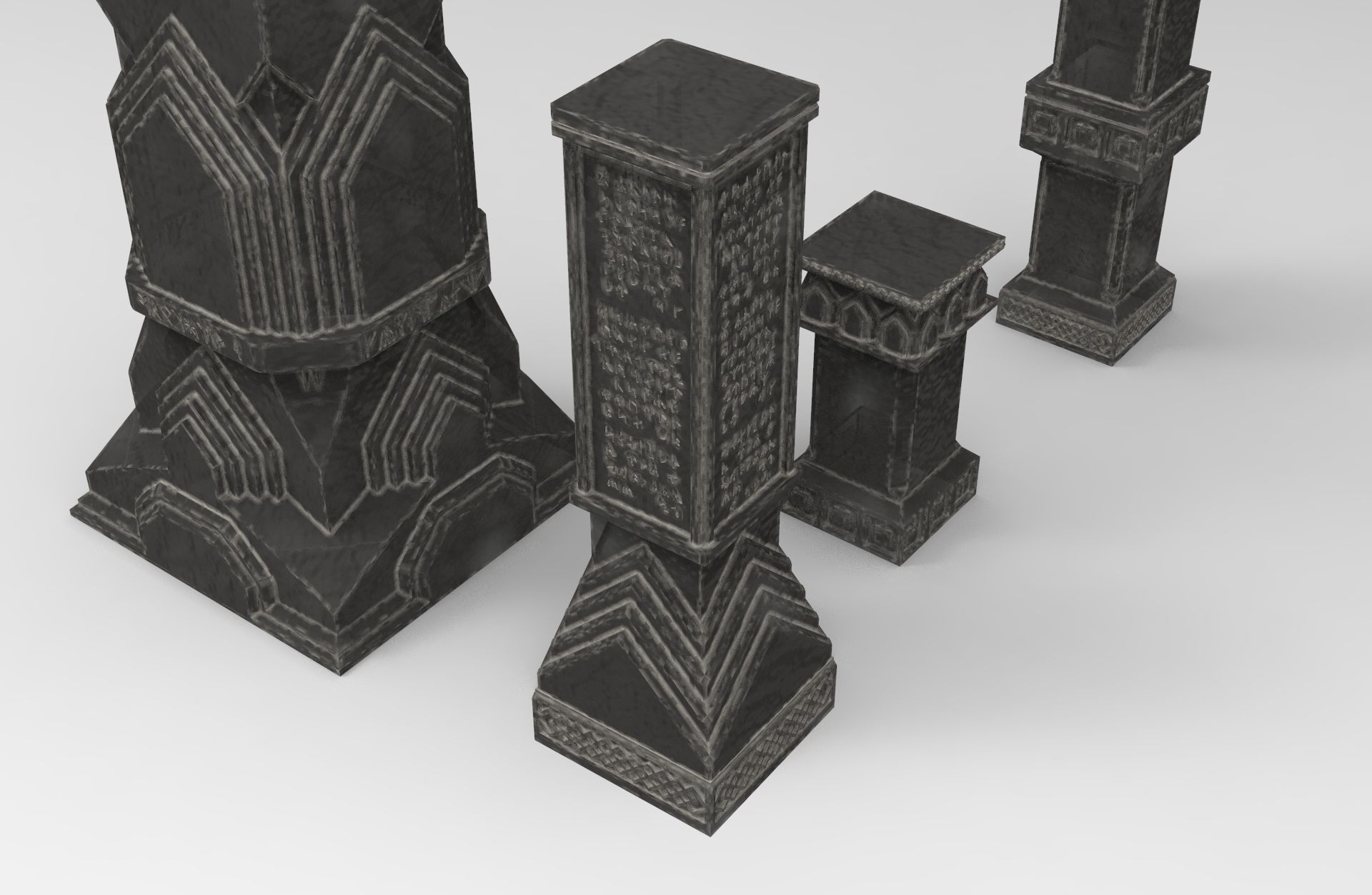3D printable pillar and assorted bases for dwarf mine 3D model 3D ...