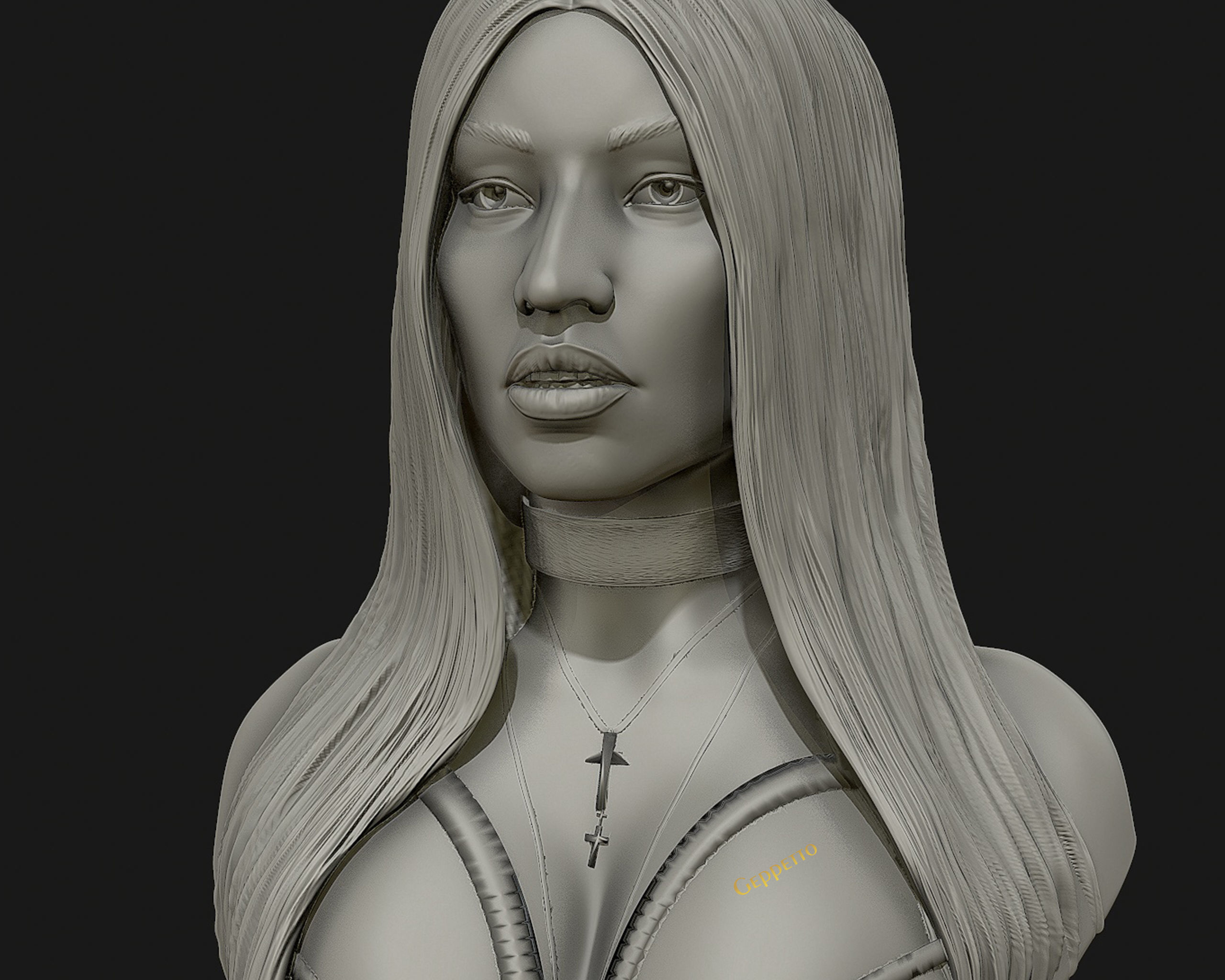 3D sculpture of Nicki Minaj ready to 3D print 3D print model_2