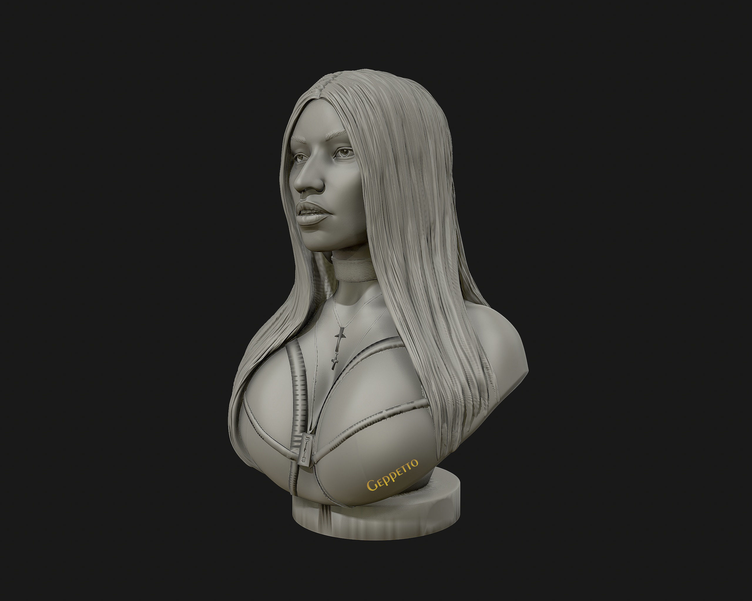 3D sculpture of Nicki Minaj ready to 3D print 3D print model_12